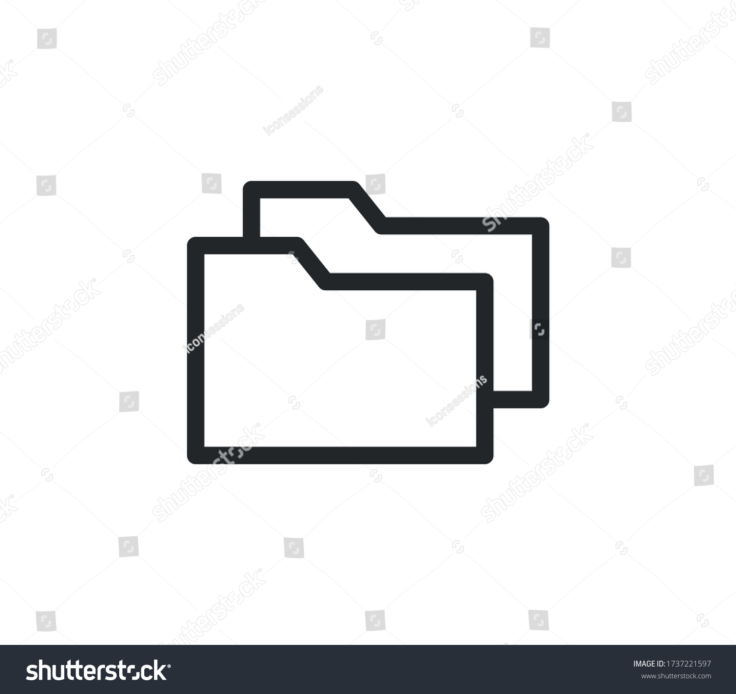 Folder Icon Outline Linear Vector Stock Vector (Royalty Free ...