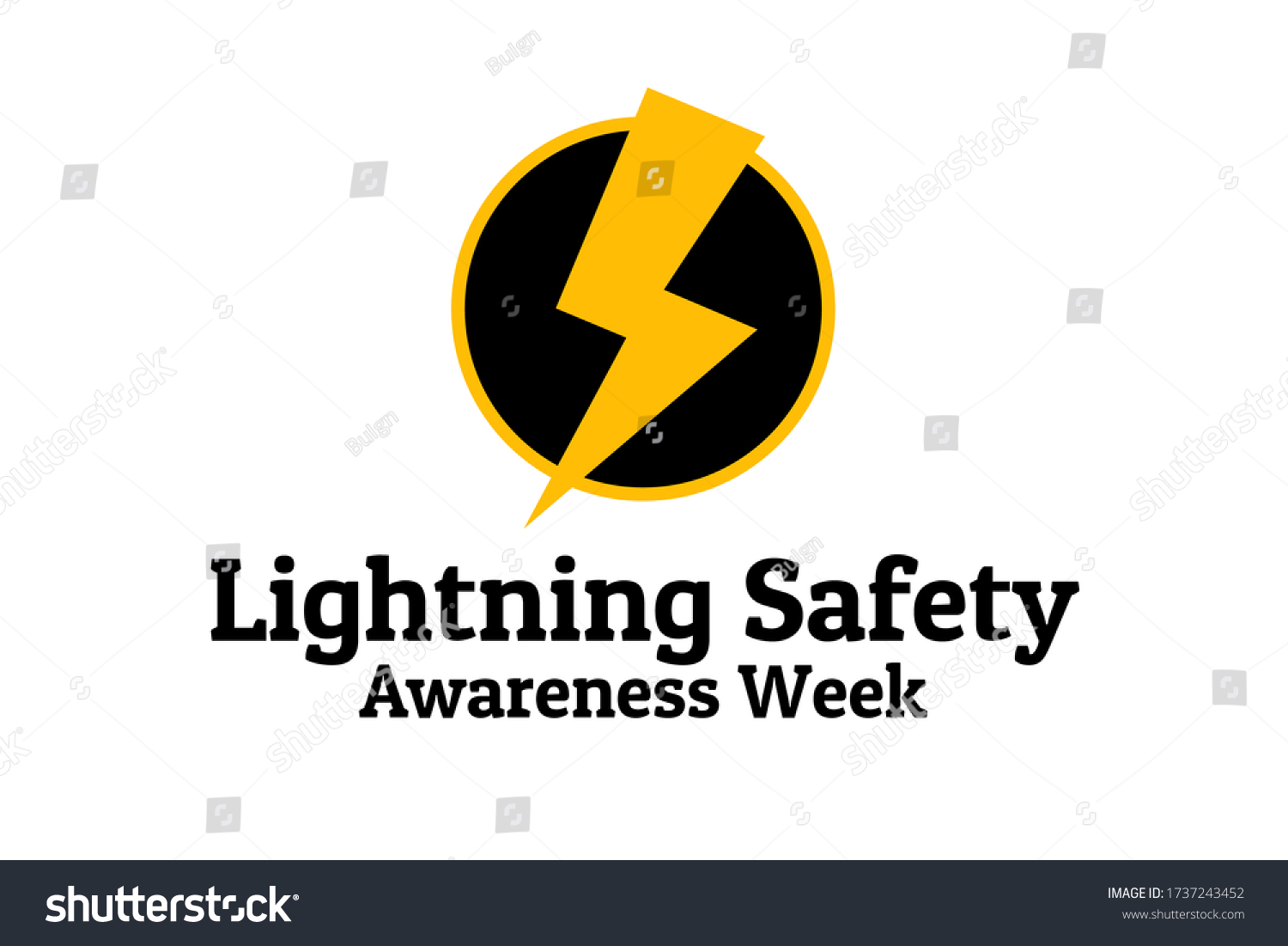 Lightning Safety Awareness Week Concept Template Stock Vector (Royalty