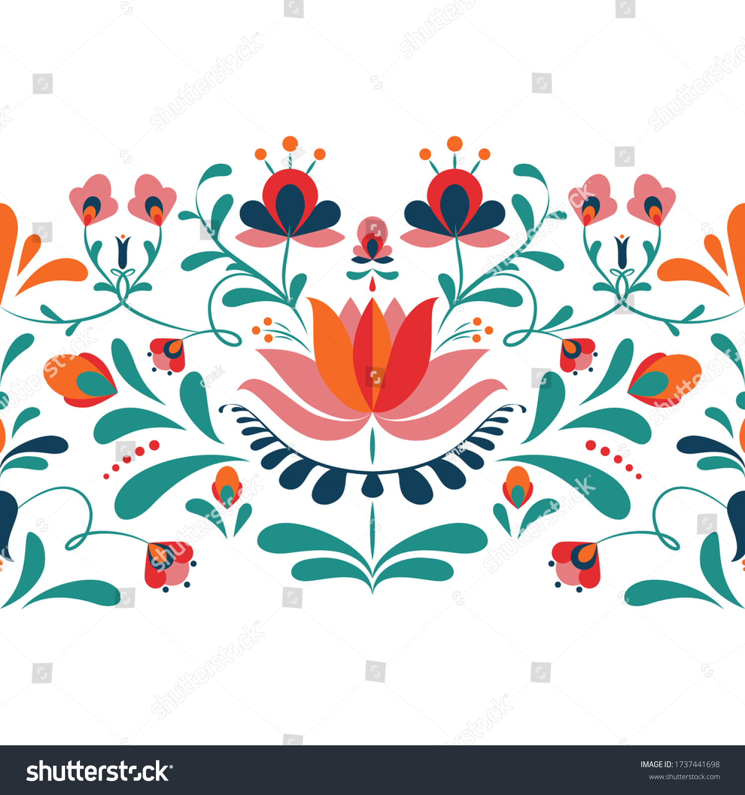 Floral Ornament Based On Traditional Hungarian Stock Vector (Royalty ...