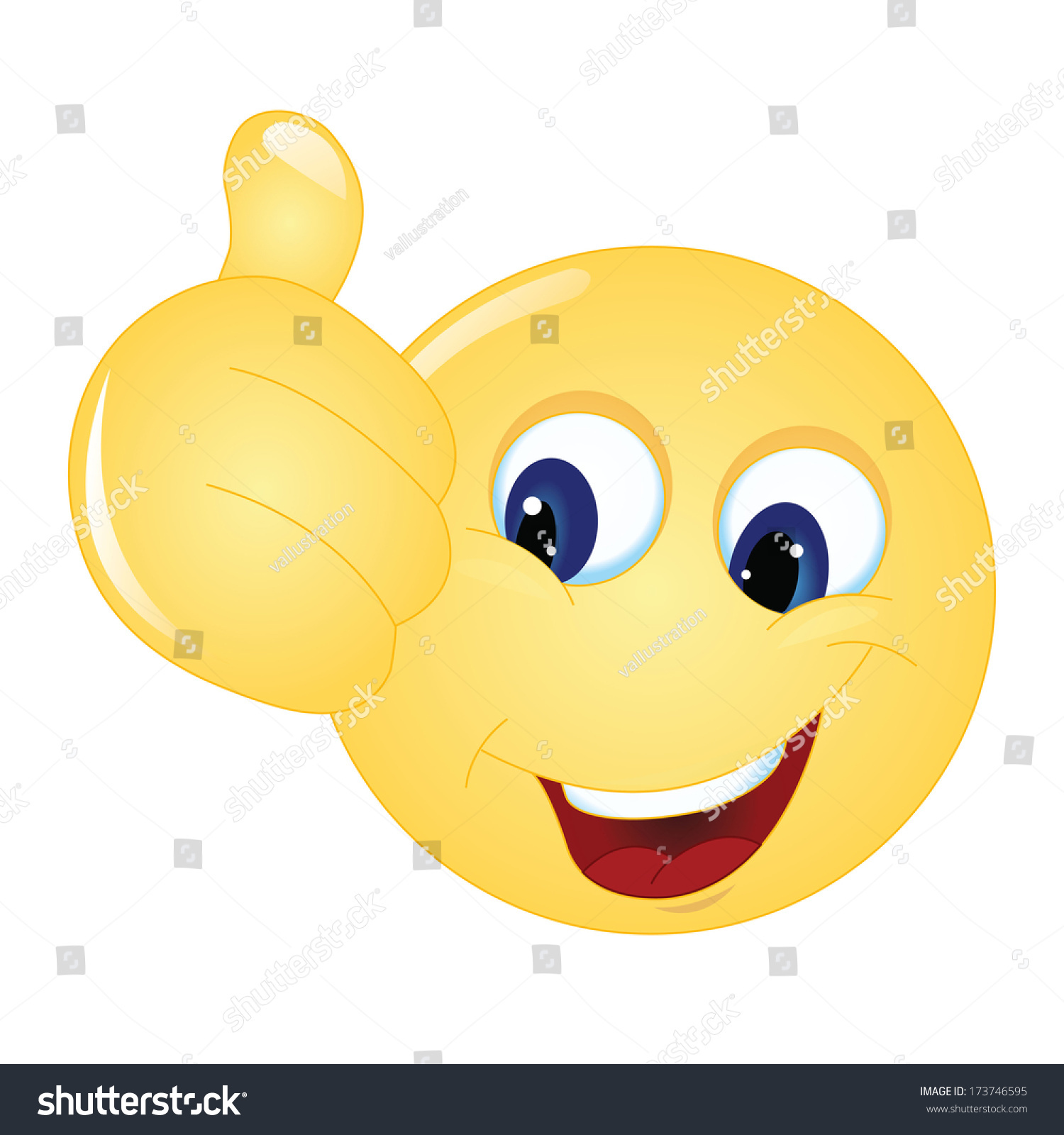 Emoticon Thumps Showing Positive Mood Stock Vector (Royalty Free ...