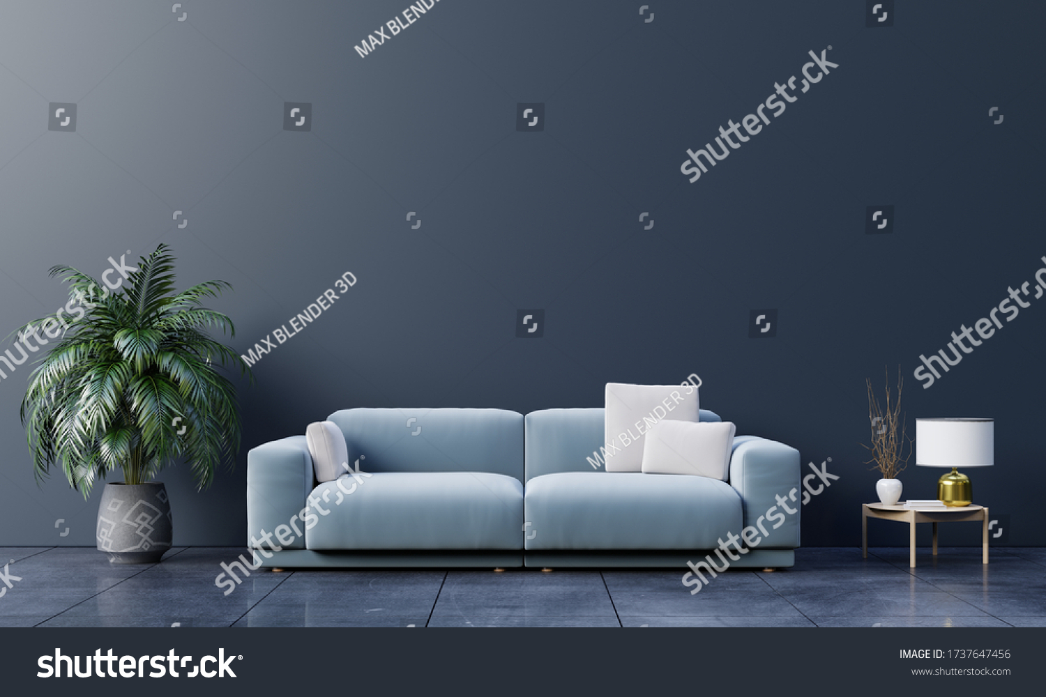 Modern Living Room Interior Sofa Green Stock Illustration 1737647456 ...