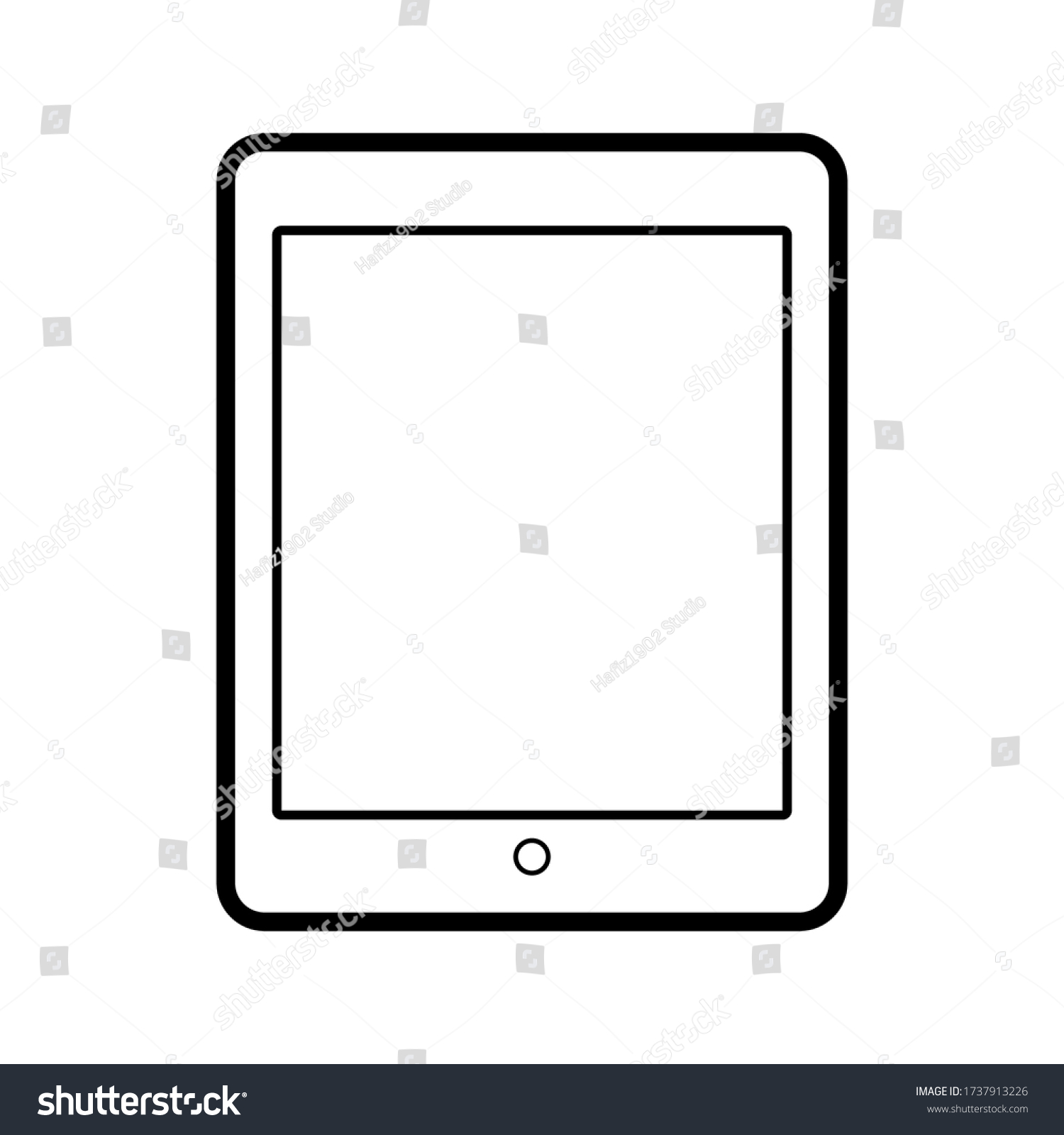 Modern Black Tablet Computer Blank Screen Stock Vector (Royalty Free ...