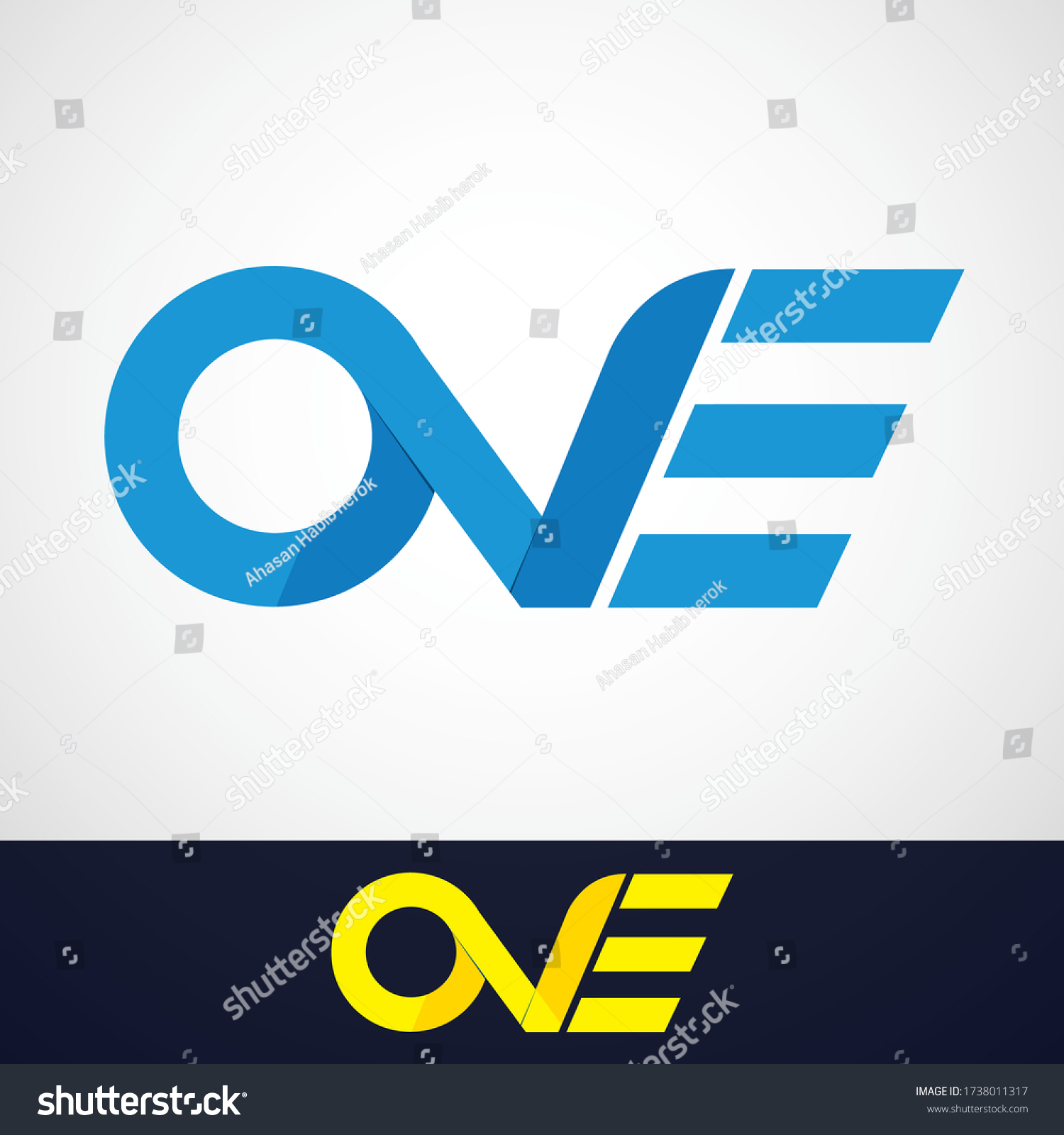 One Logo Companynumber One Word Logo Stock Vector (Royalty Free ...