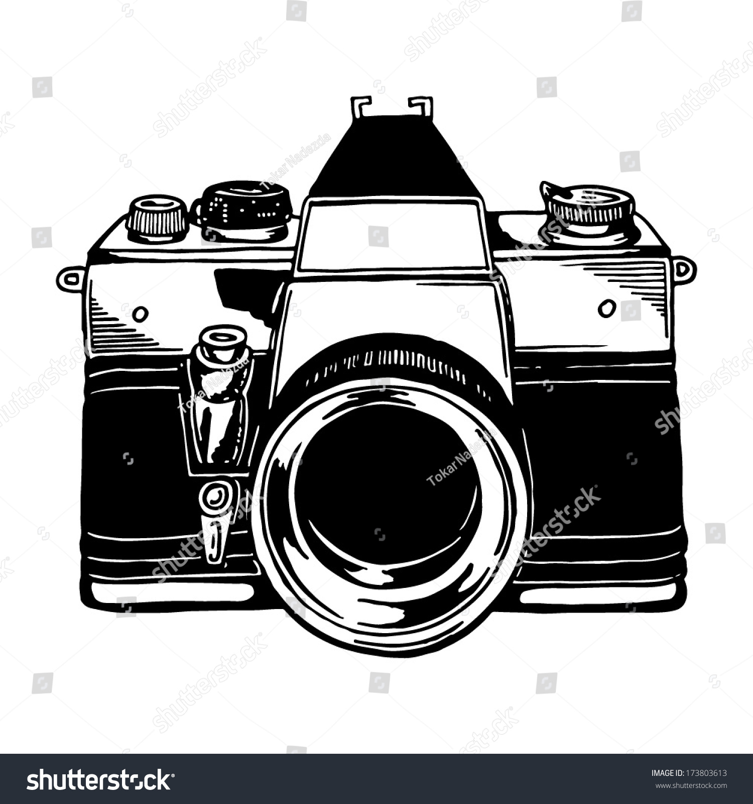 Sketch Photo Camera Stock Vector (Royalty Free) 173803613 | Shutterstock