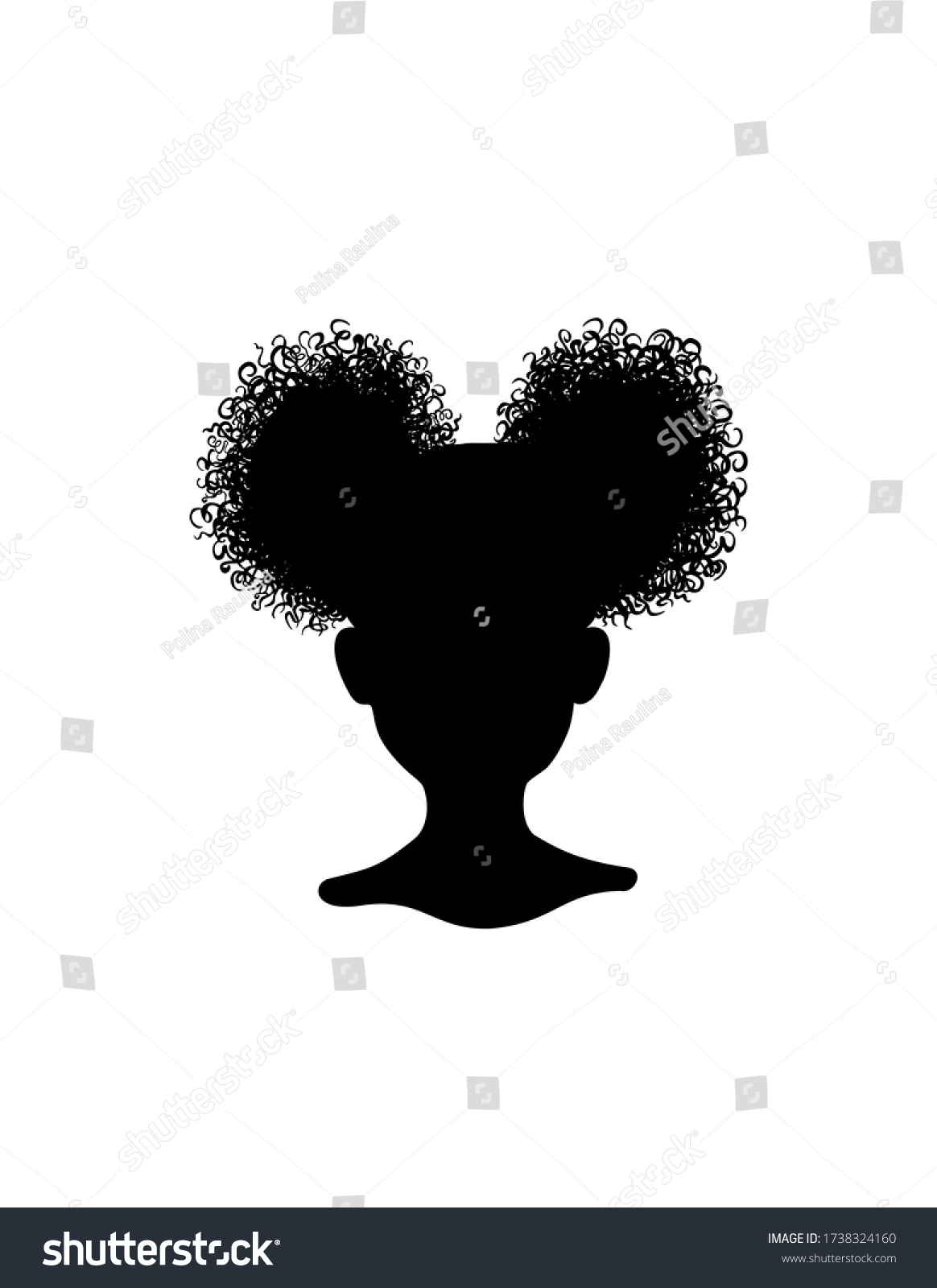 Head Silhouette African American Black Little Stock Illustration ...