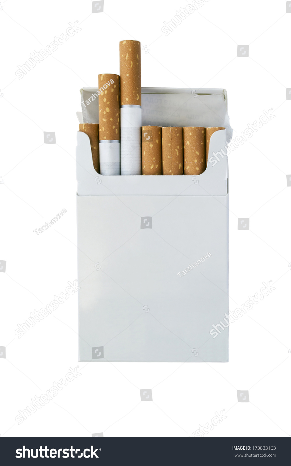 Pack Cigarettes Opened On White Background Stock Photo 173833163 ...