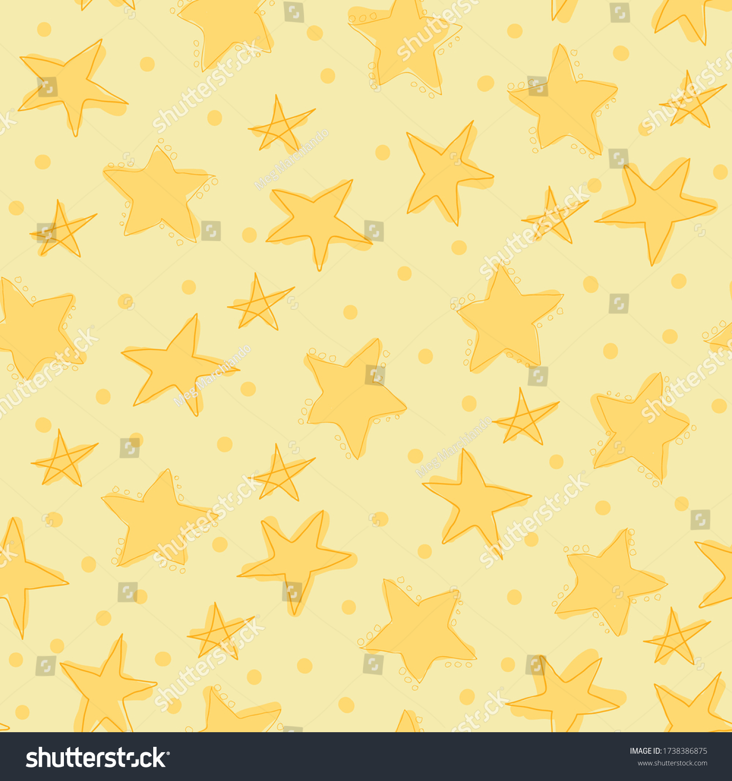 Stars Golden Yellow Vector Illustration Doodle Stock Vector (Royalty ...