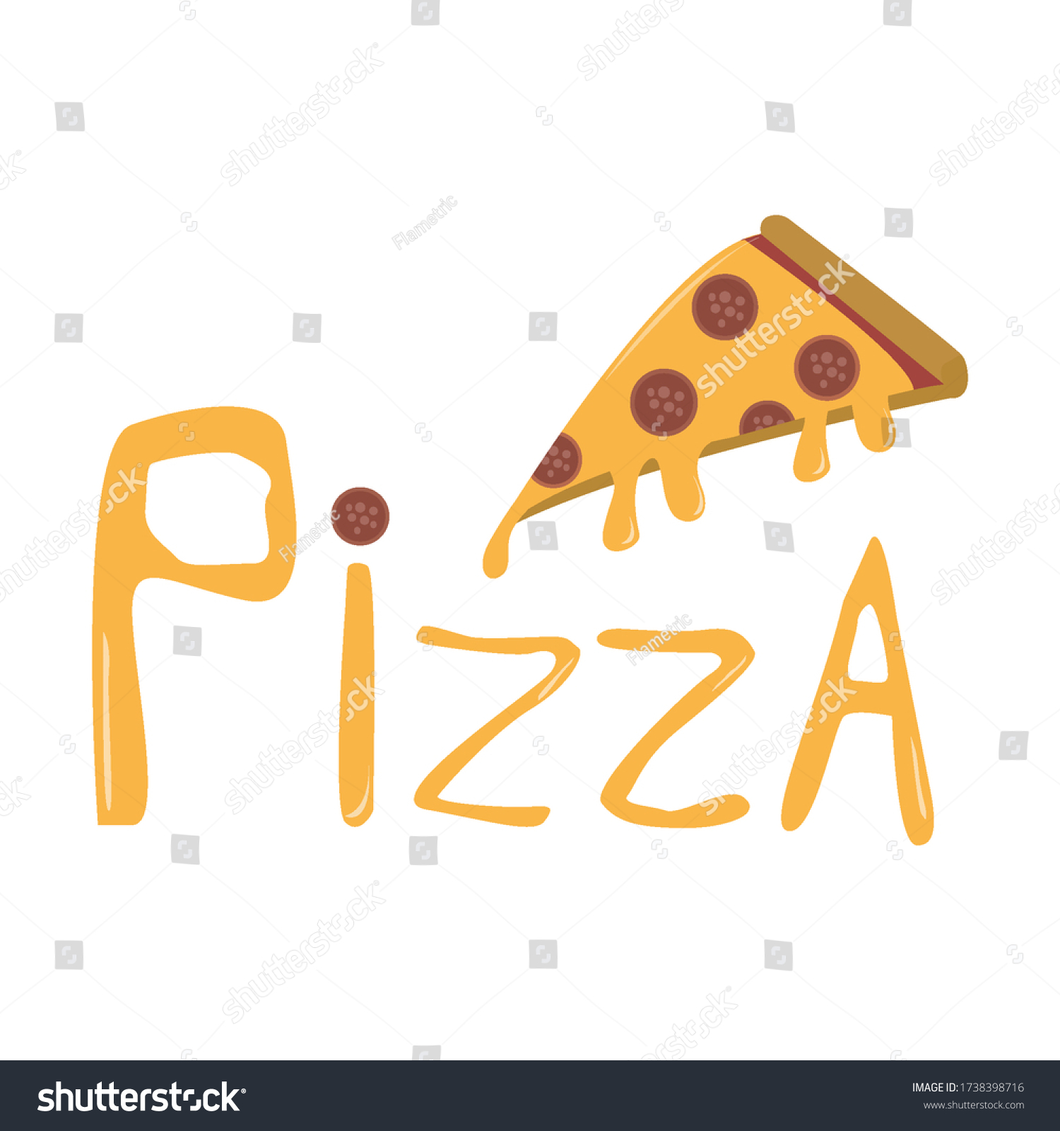 Pizza Logo Melted Slice Retro Logotype Stock Vector (Royalty Free ...