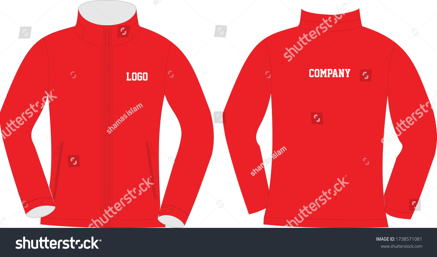 Soft Shell Jackets Mock Ups Custom Stock Vector Royalty Free