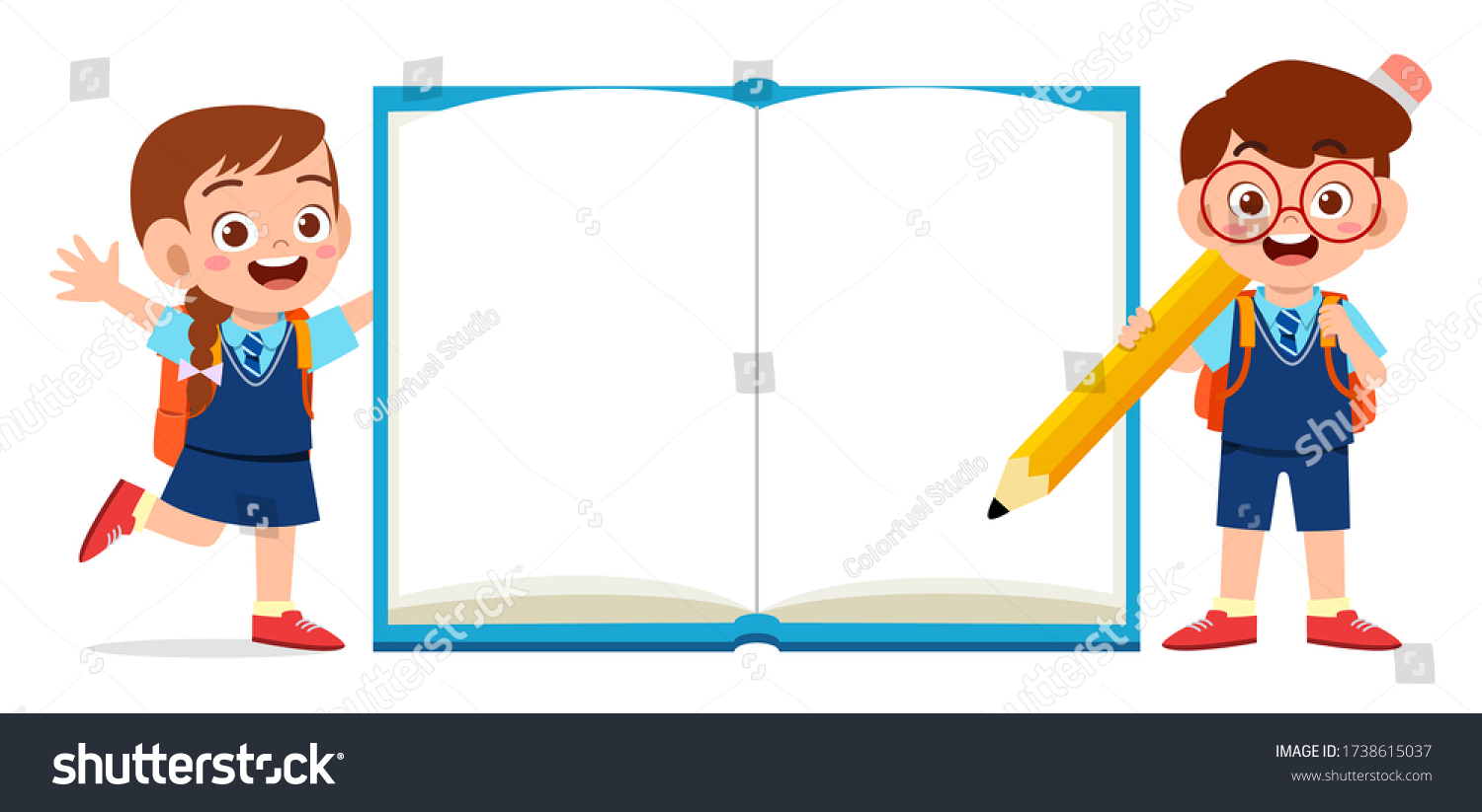 Blank Note Book Template Cute Little Stock Vector (Royalty Free ...