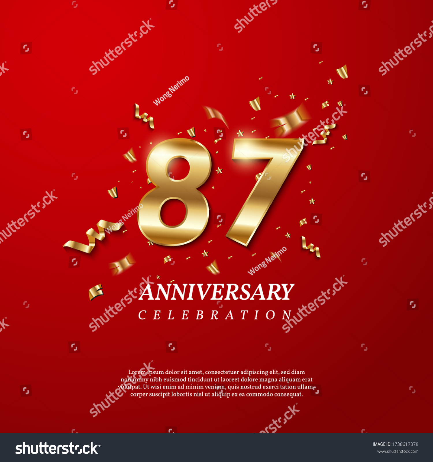 87th Anniversary Celebration Golden Number 87 Stock Vector (Royalty ...