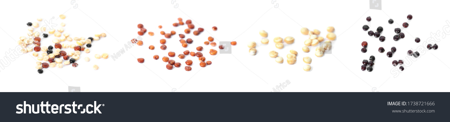 Set Different Types Quinoa On White Stock Photo 1738721666 | Shutterstock