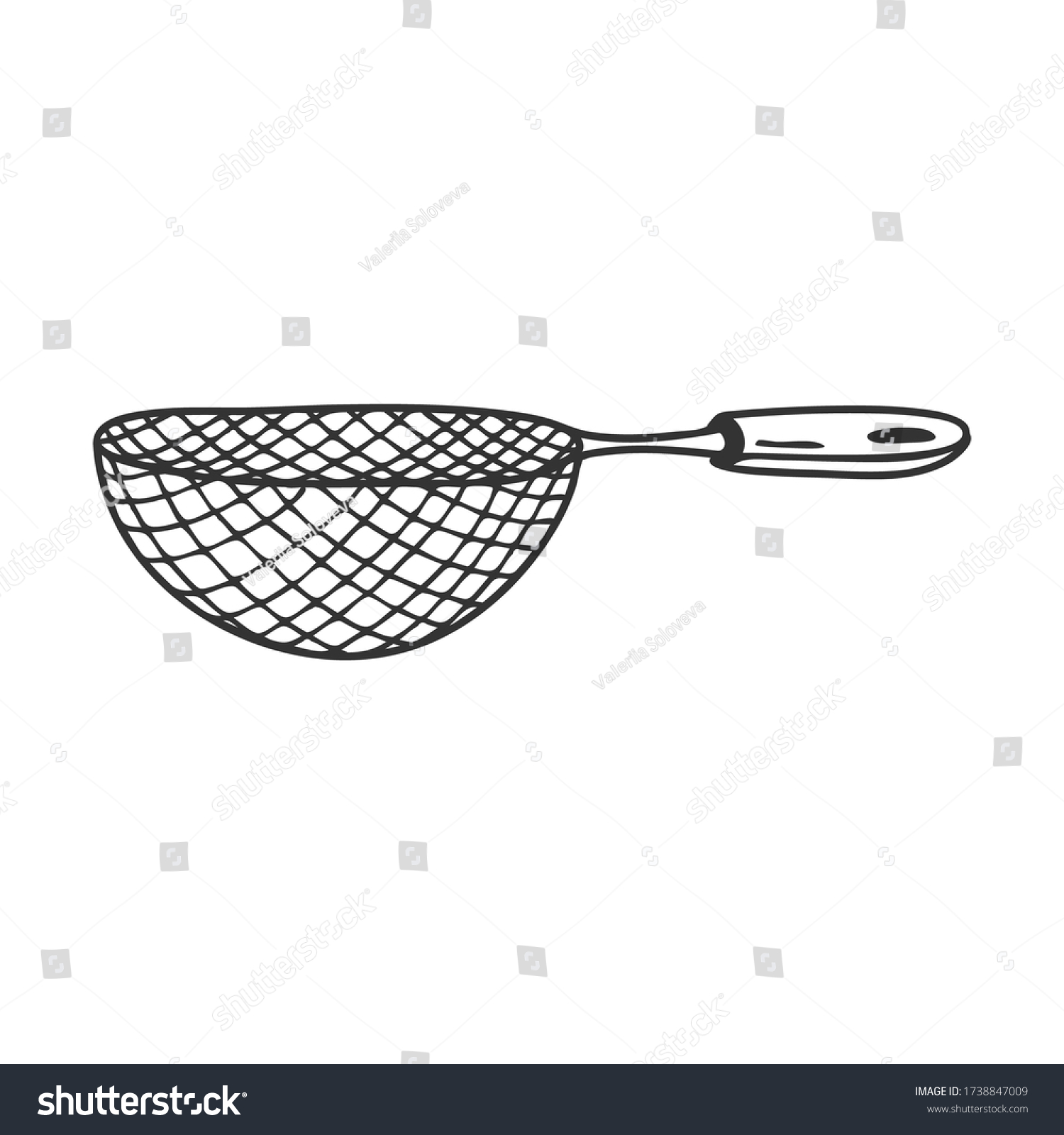 Sieve Colander Kitchen Tools Utensils Sifting Stock Vector (Royalty