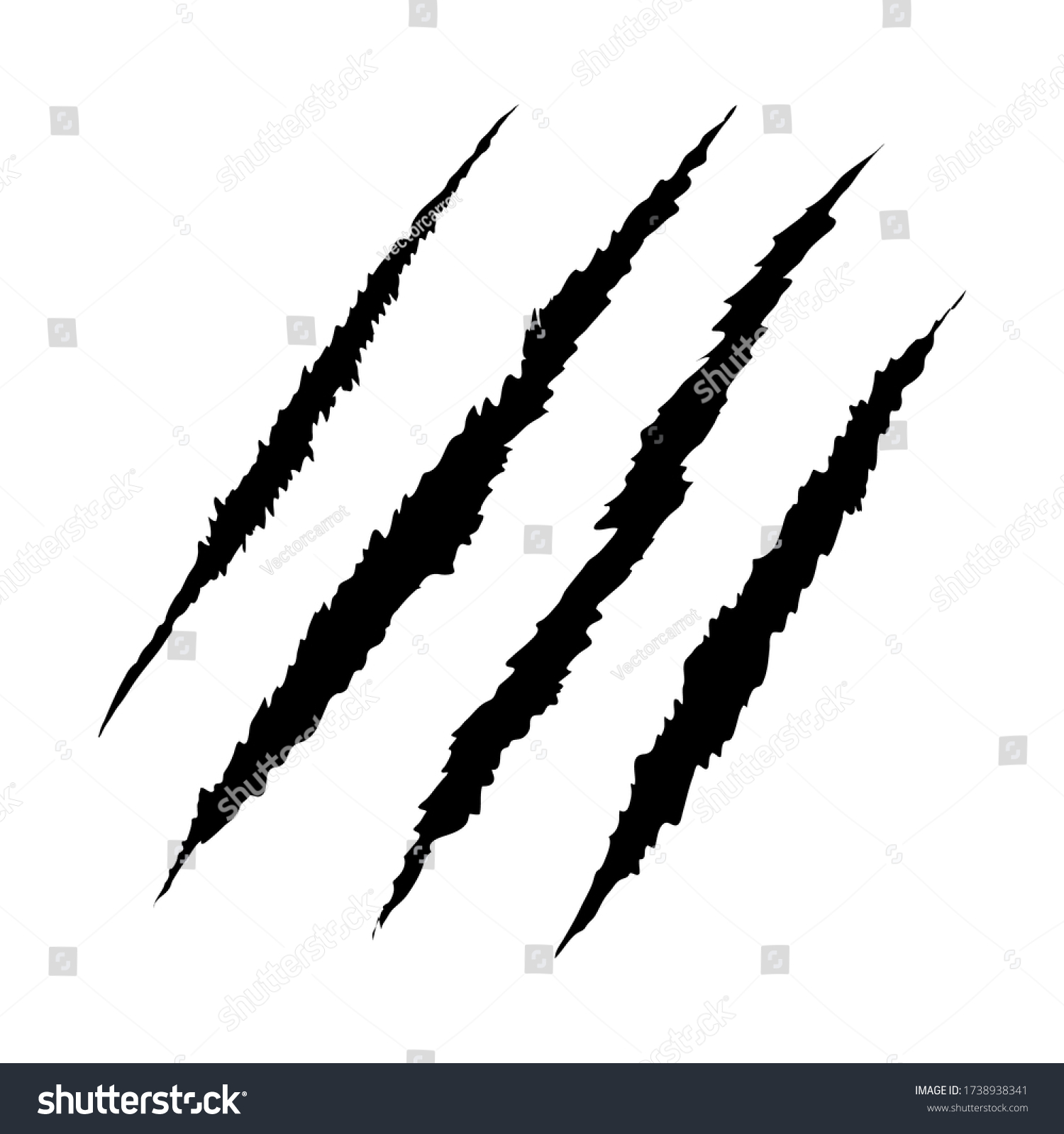 Claws Scratch On White Background Design Stock Illustration 1738938341 ...