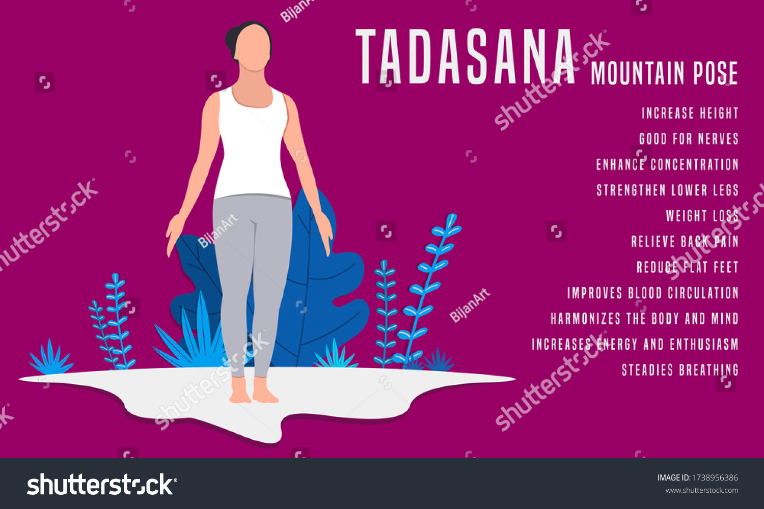 Tadasana Mountain Pose Yoga Fitness Concept Stock Vector Royalty Free Tadasana Mountain Pose Yoga Fitness Concept Stock Vector Royalty Free