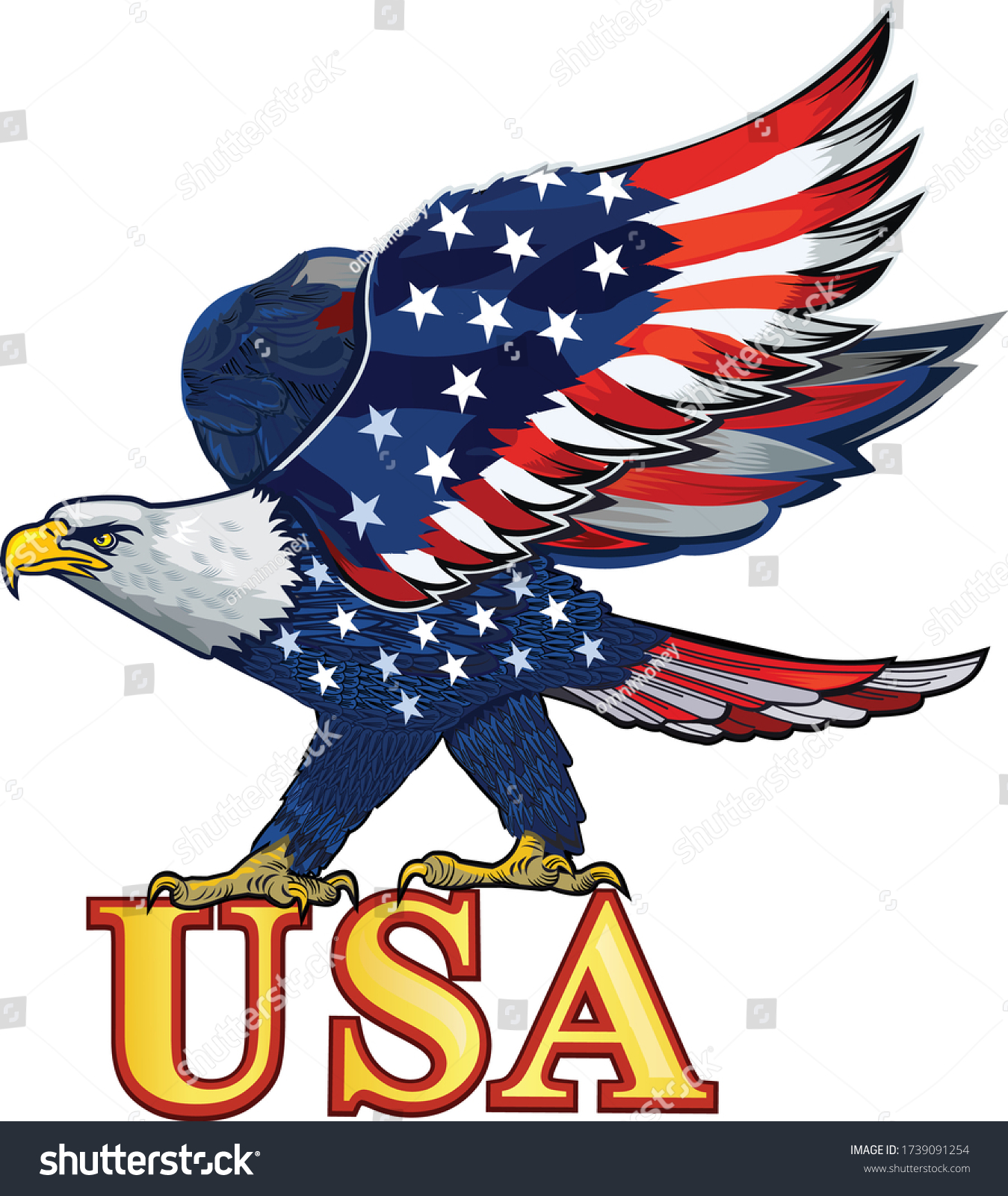 American Eagle Usa Flags Stock Vector (royalty Free) 1739091254 