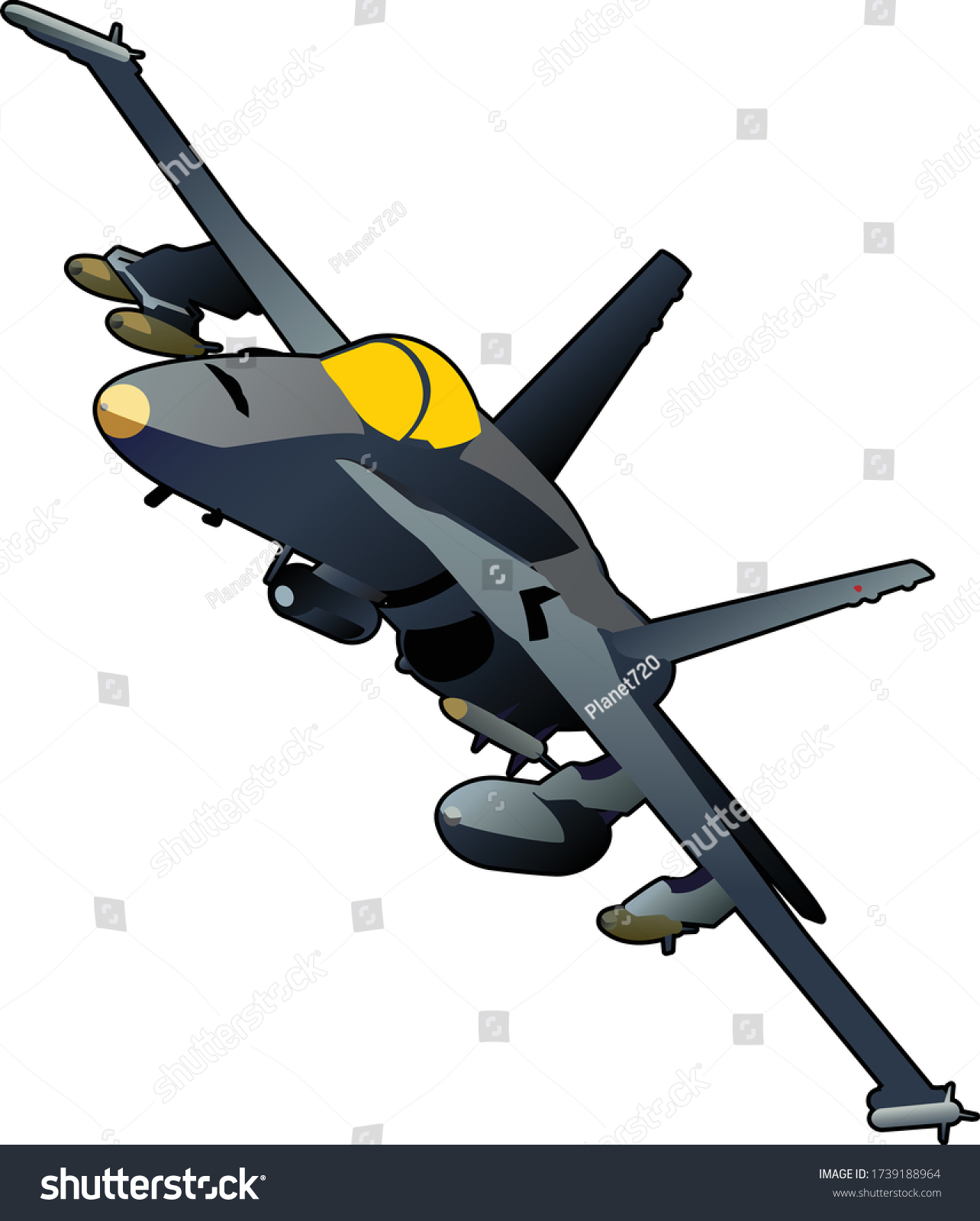 Fa18 Hornet Us Navy Fighter Jet Stock Vector (Royalty Free) 1739188964 ...