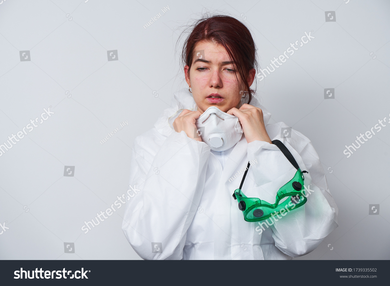 Doctor Taking Off Ppe Costume Gloves Stock Photo 1739335502 | Shutterstock