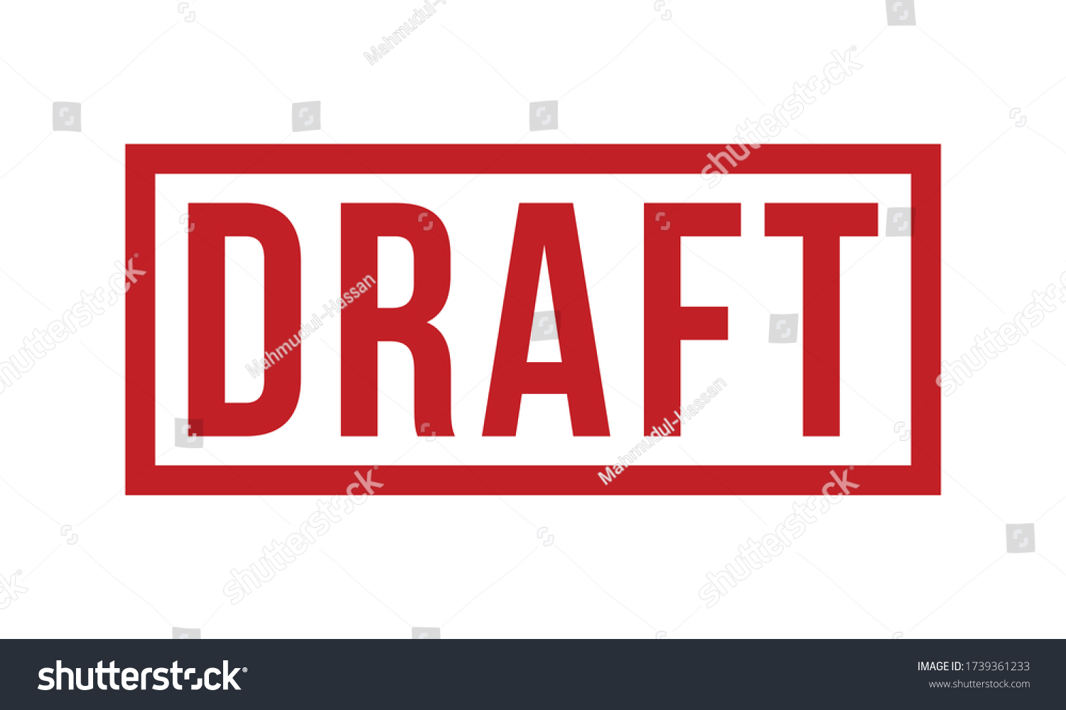 Draft Rubber Stamp Red Draft Rubber Stock Vector (Royalty Free ...