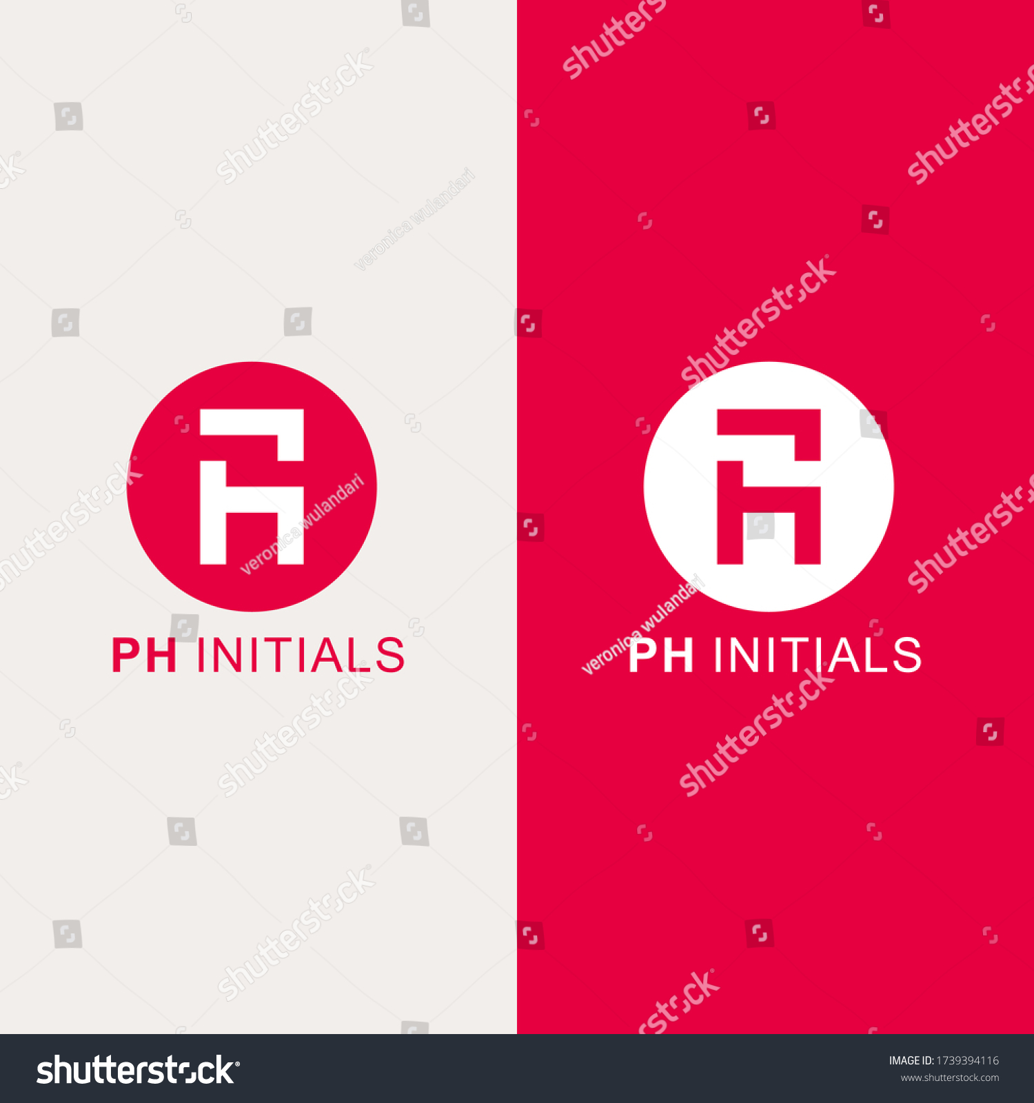 Ph Initials Logo Design Letter Logo Stock Vector (Royalty Free ...