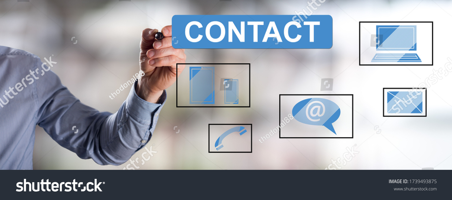 Man Drawing Contact Concept Stock Photo 1739493875 | Shutterstock