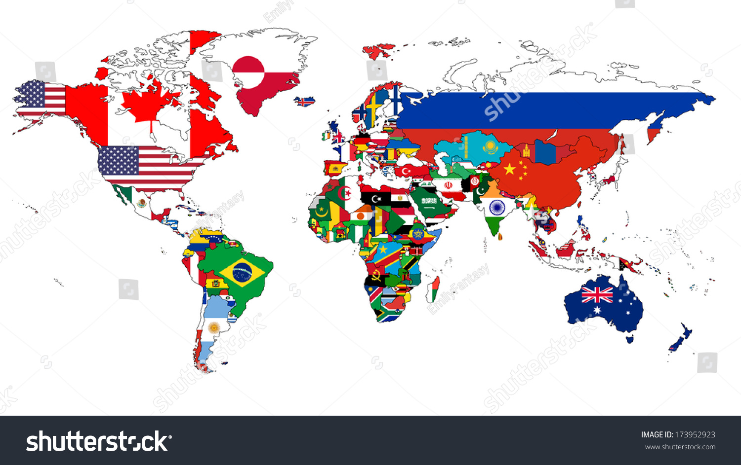 World Flag Map Without Background Stock Vector Royalty Free 173952923