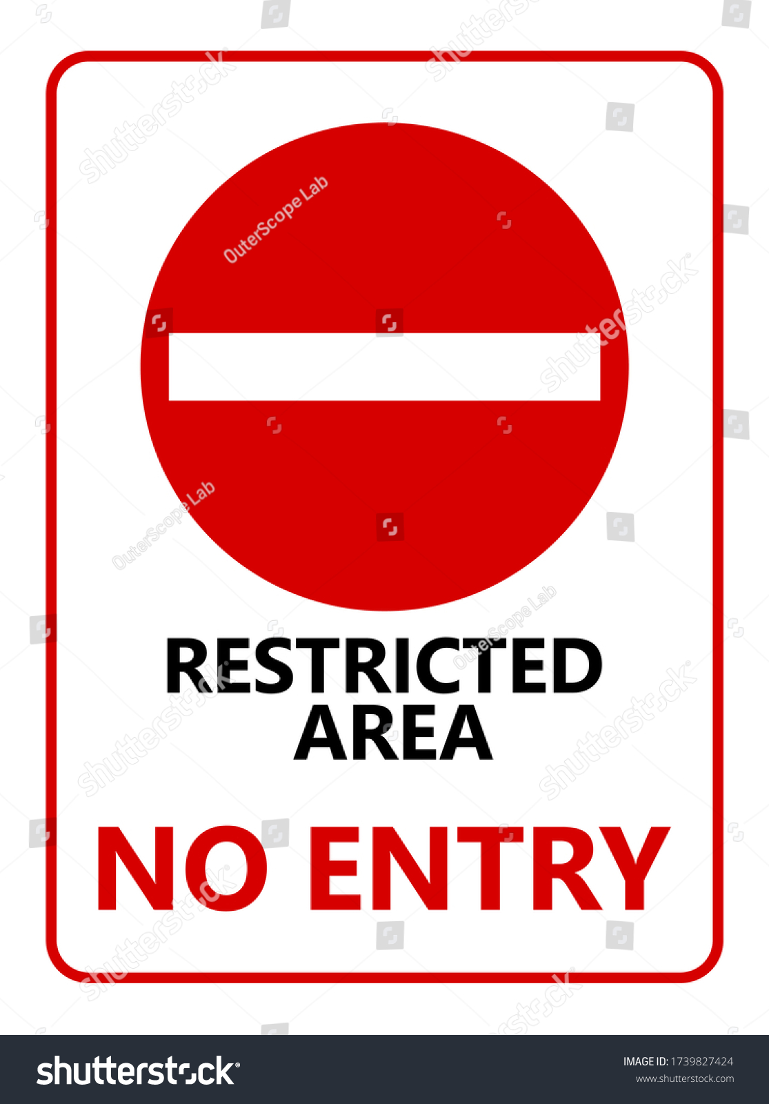 No Entry Warning Red Sign Restricted Stock Vector (Royalty Free ...