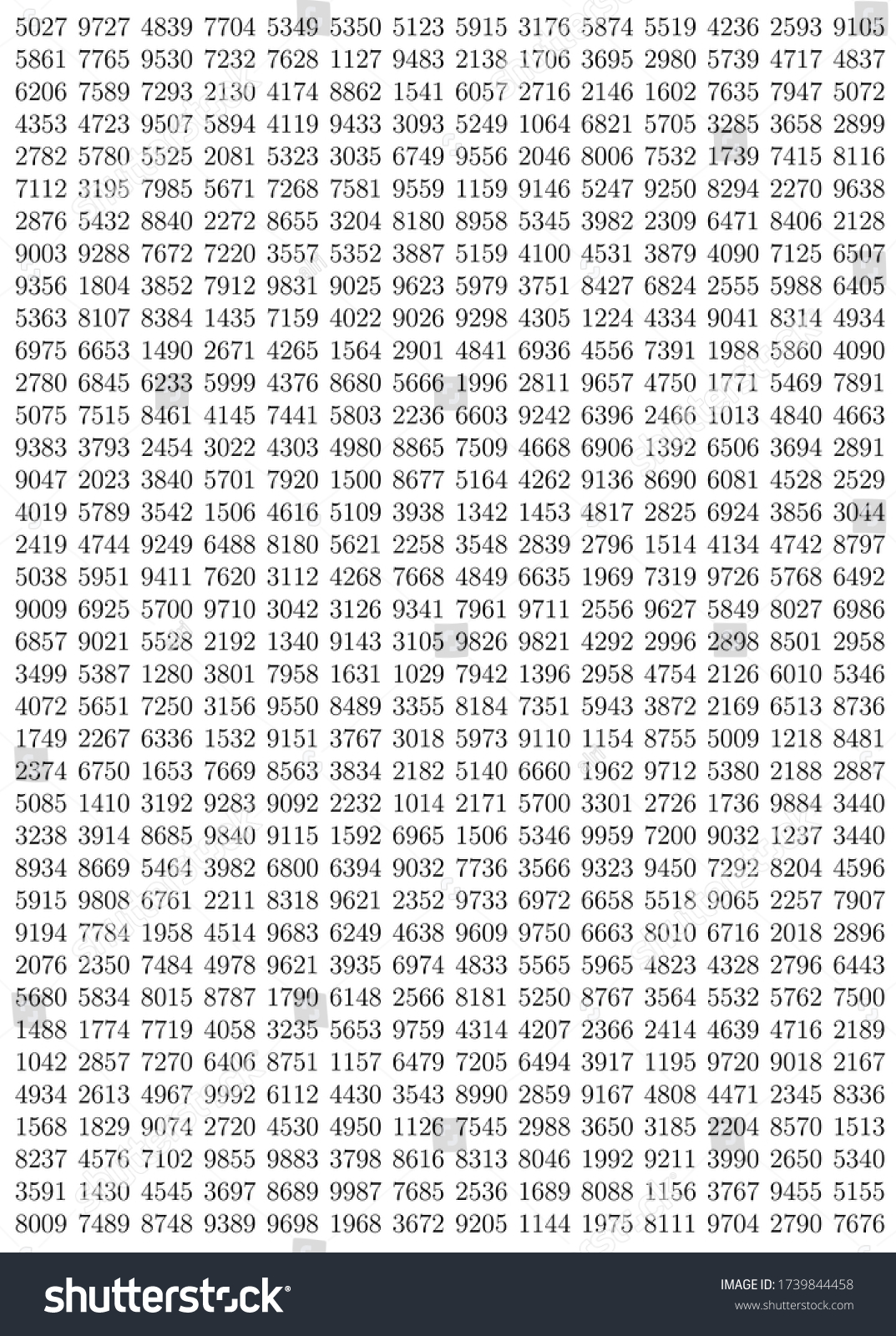 Long List Random Numbers Stock Illustration 1739844458 | Shutterstock