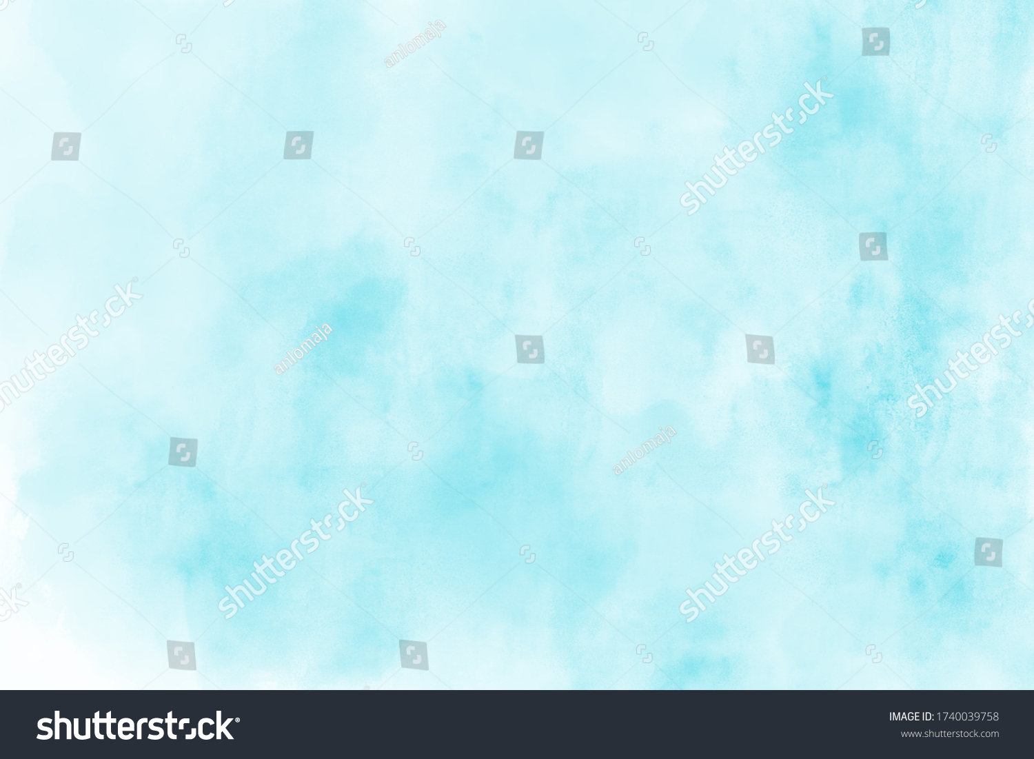 Abstract Blue Sky Water Color Background Stock Illustration 1740039758 ...