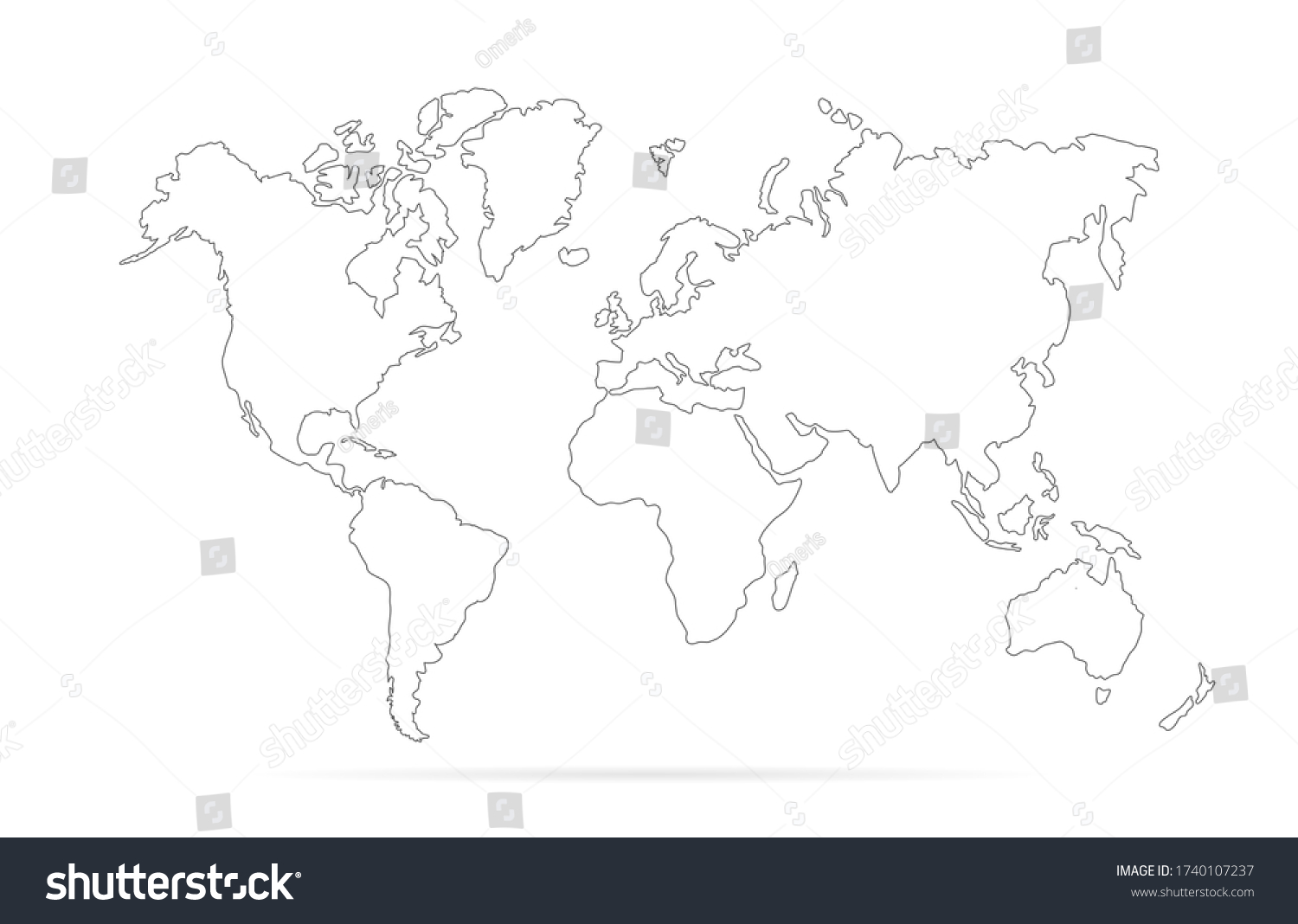 Outline World Map Simple Earth Doodle Stock Vector Royalty Free Stock Vector Outline World Map Simple Earth In Doodle Style Simplified World Map Contour Global Worldmap 1740107237