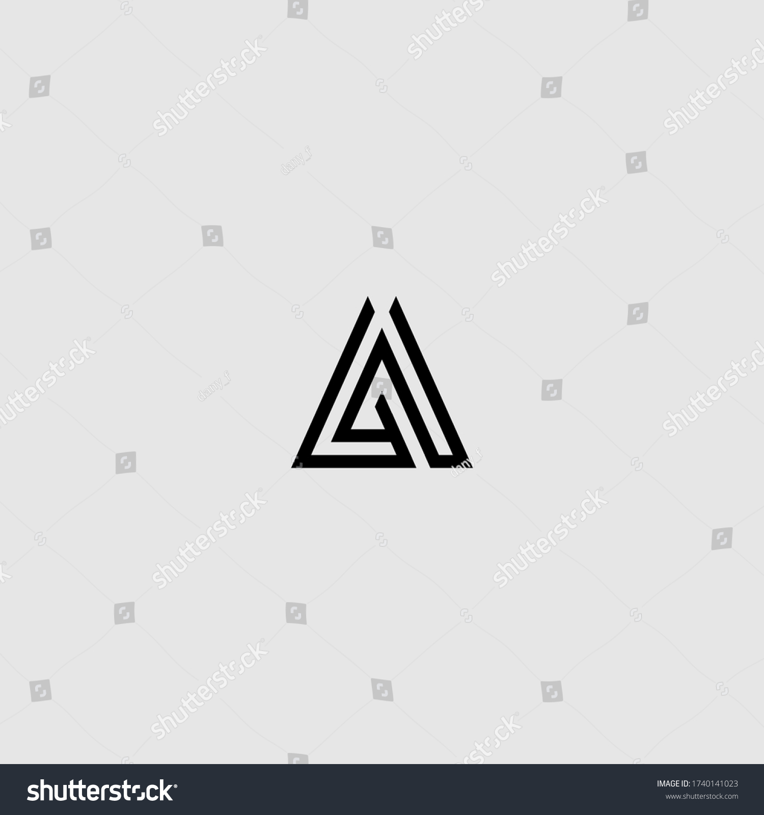 Triangle Monogram Logo Concept Design Isolated Stock Vector (Royalty ...