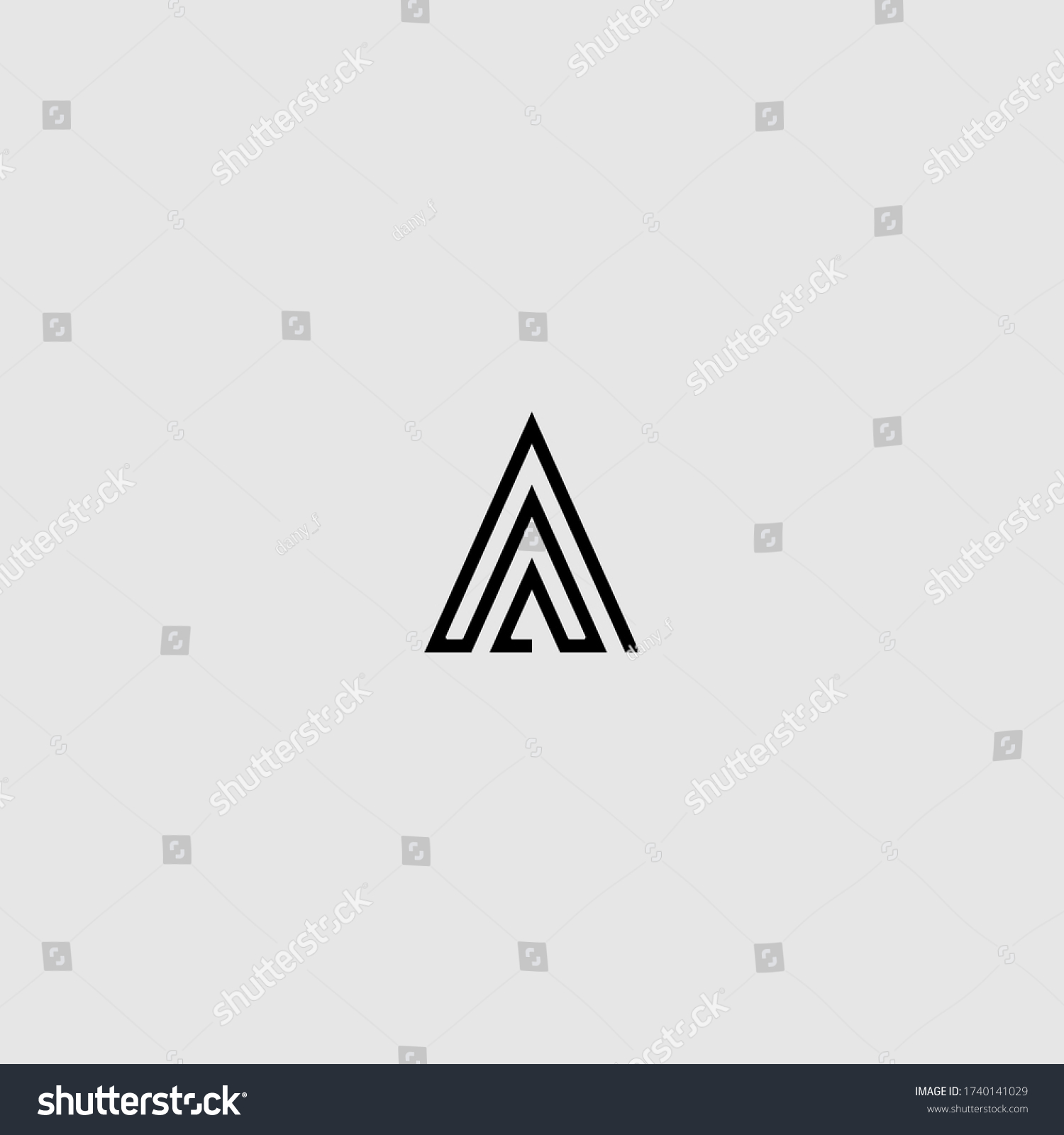 Triangle Monogram Logo Concept Design Isolated Stock Vector (Royalty ...