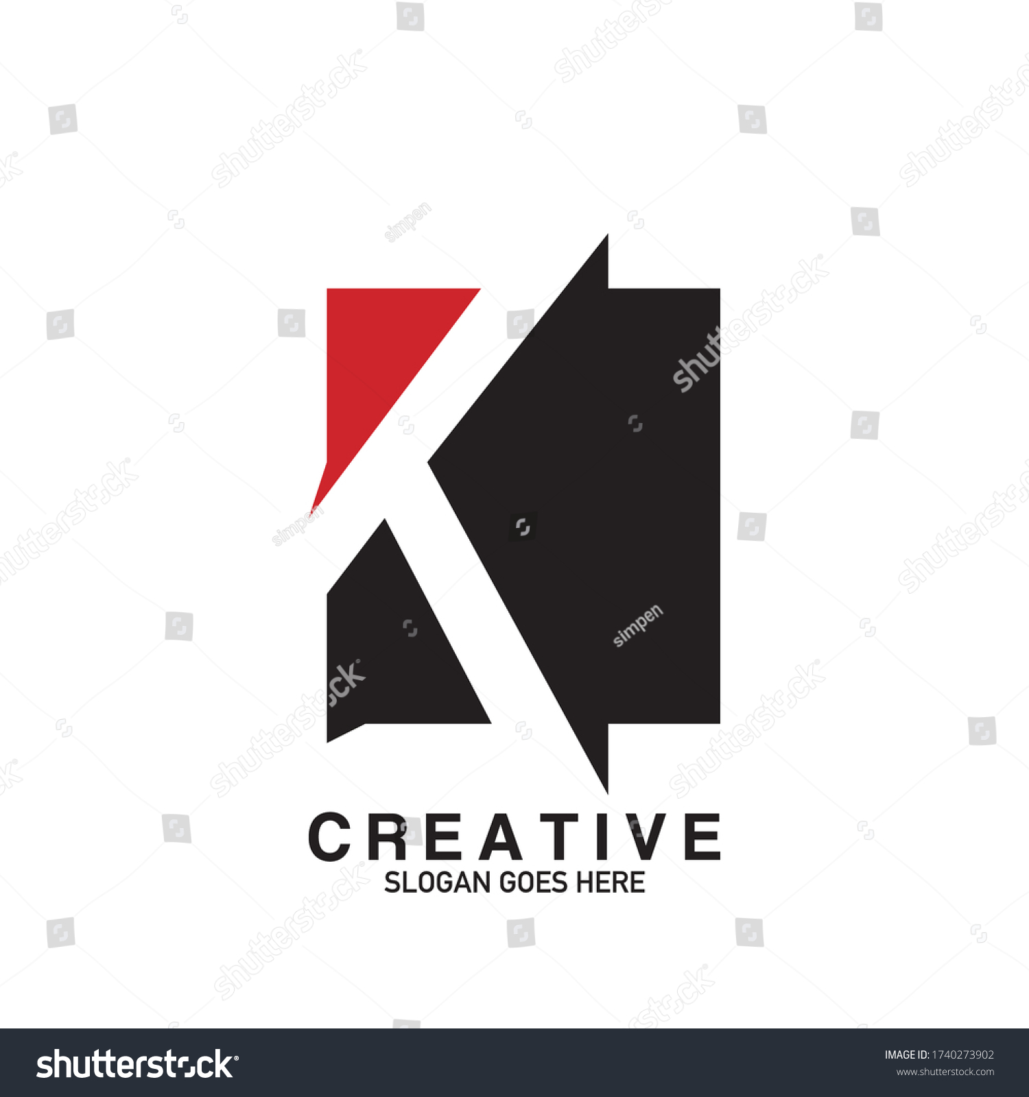 Creative Negative Space Letter K Business Stock Vector (Royalty Free ...