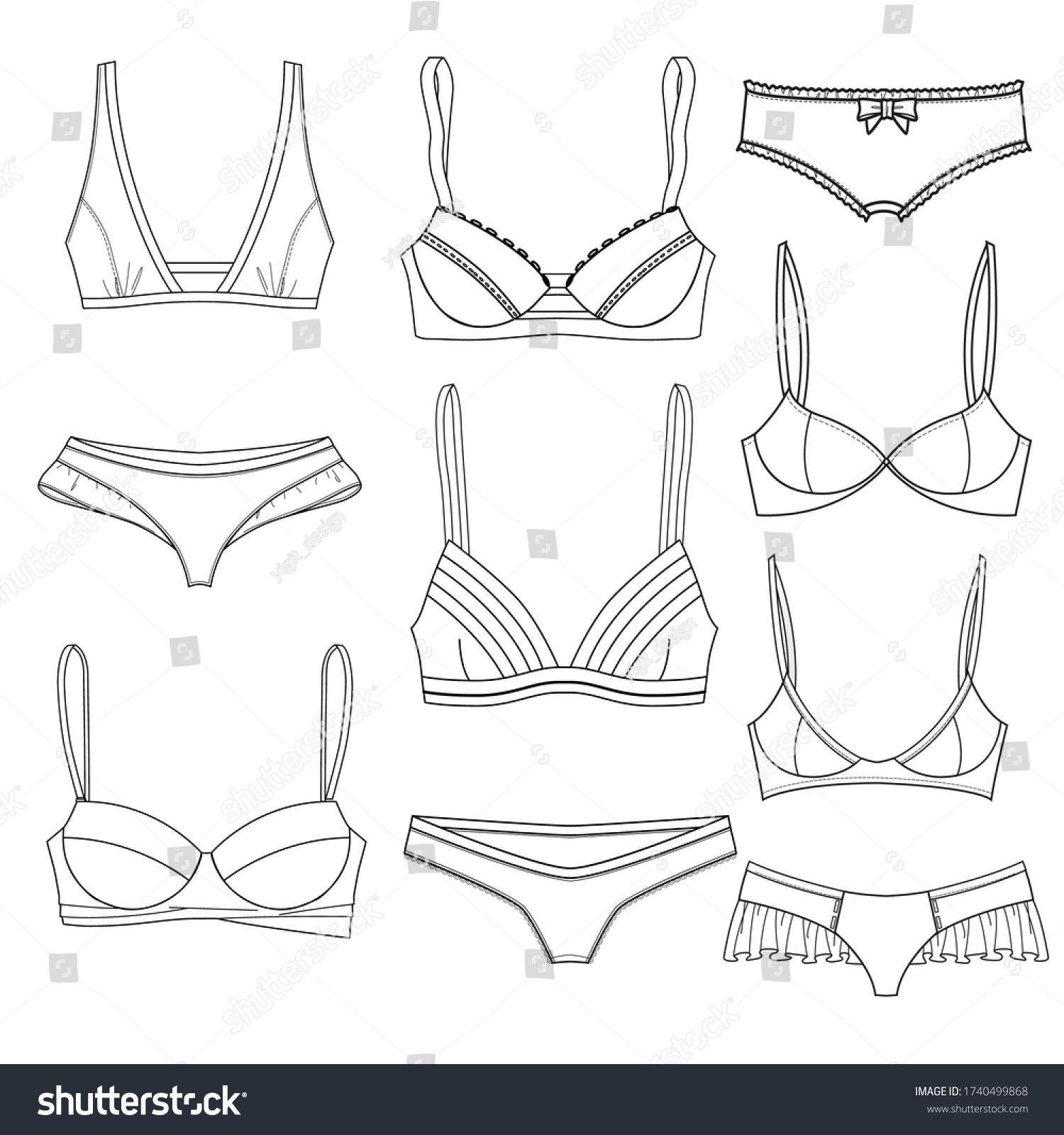 Underwear Vector Isolated Template Illustration Stock Vector (Royalty ...