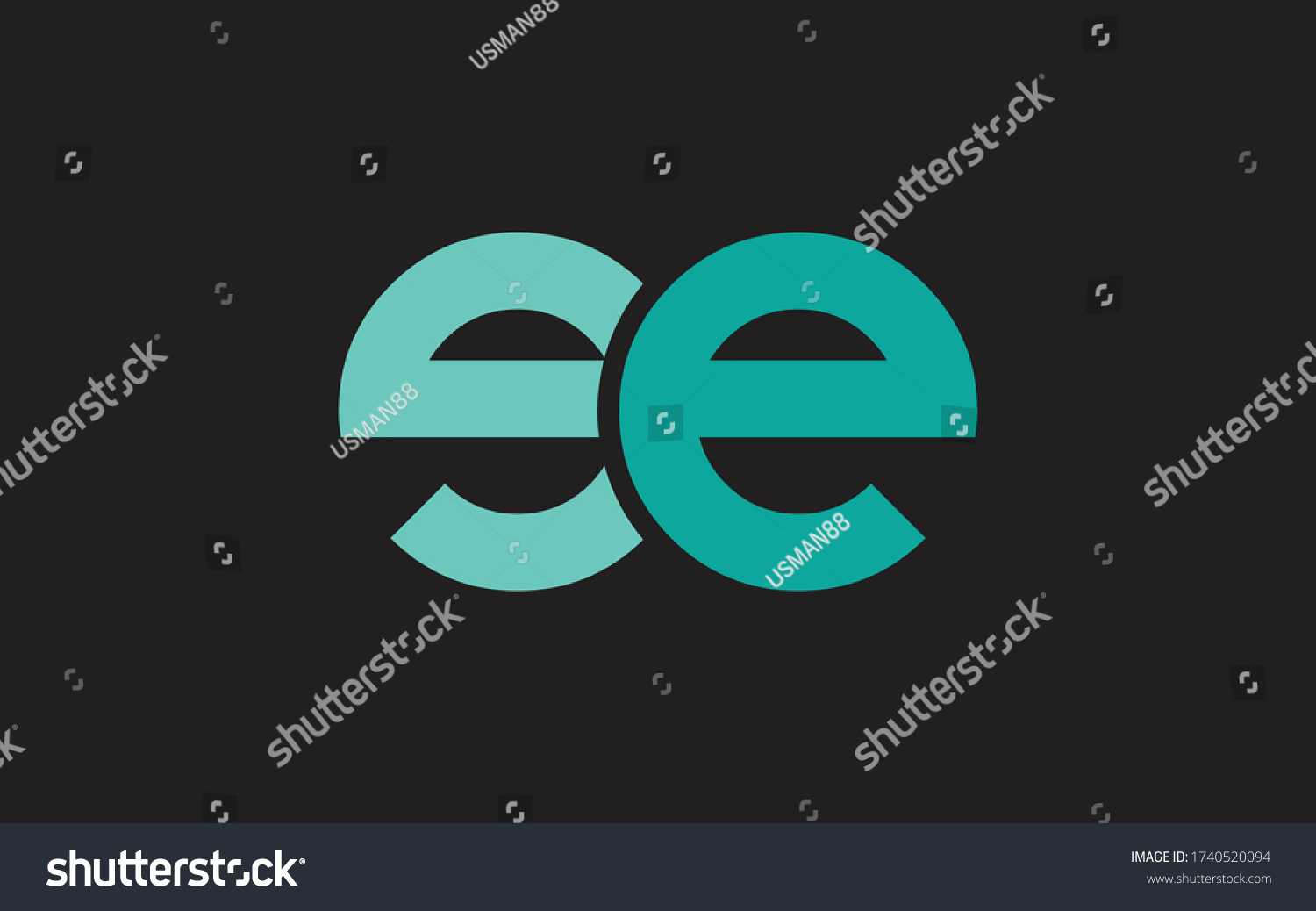 Ee E Letter Initial Logo Design Stock Vector (Royalty Free) 1740520094 ...