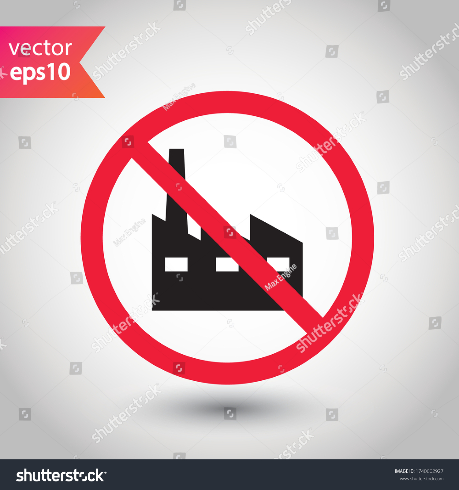 Forbidden Factory Vector Icon Prohibited Warning Stock Vector (Royalty ...