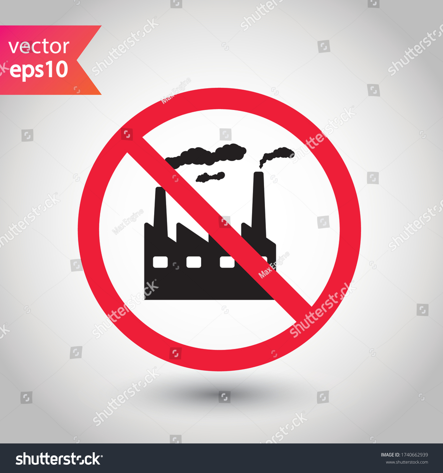 Forbidden Factory Vector Icon Prohibited Warning Stock Vector (royalty 