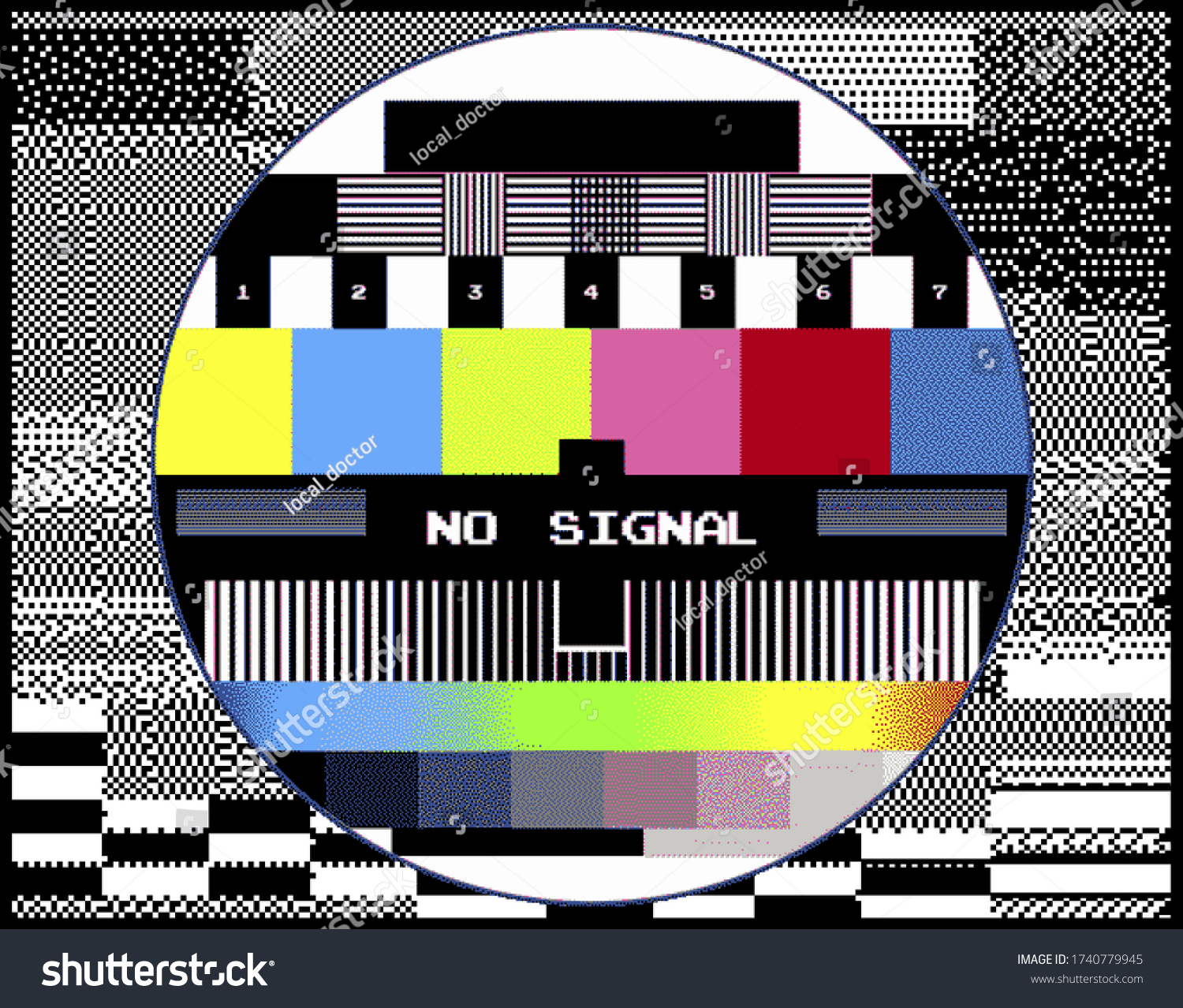 No Signal Tv Screen Pixelated Glitched Stock Vector (Royalty Free ...