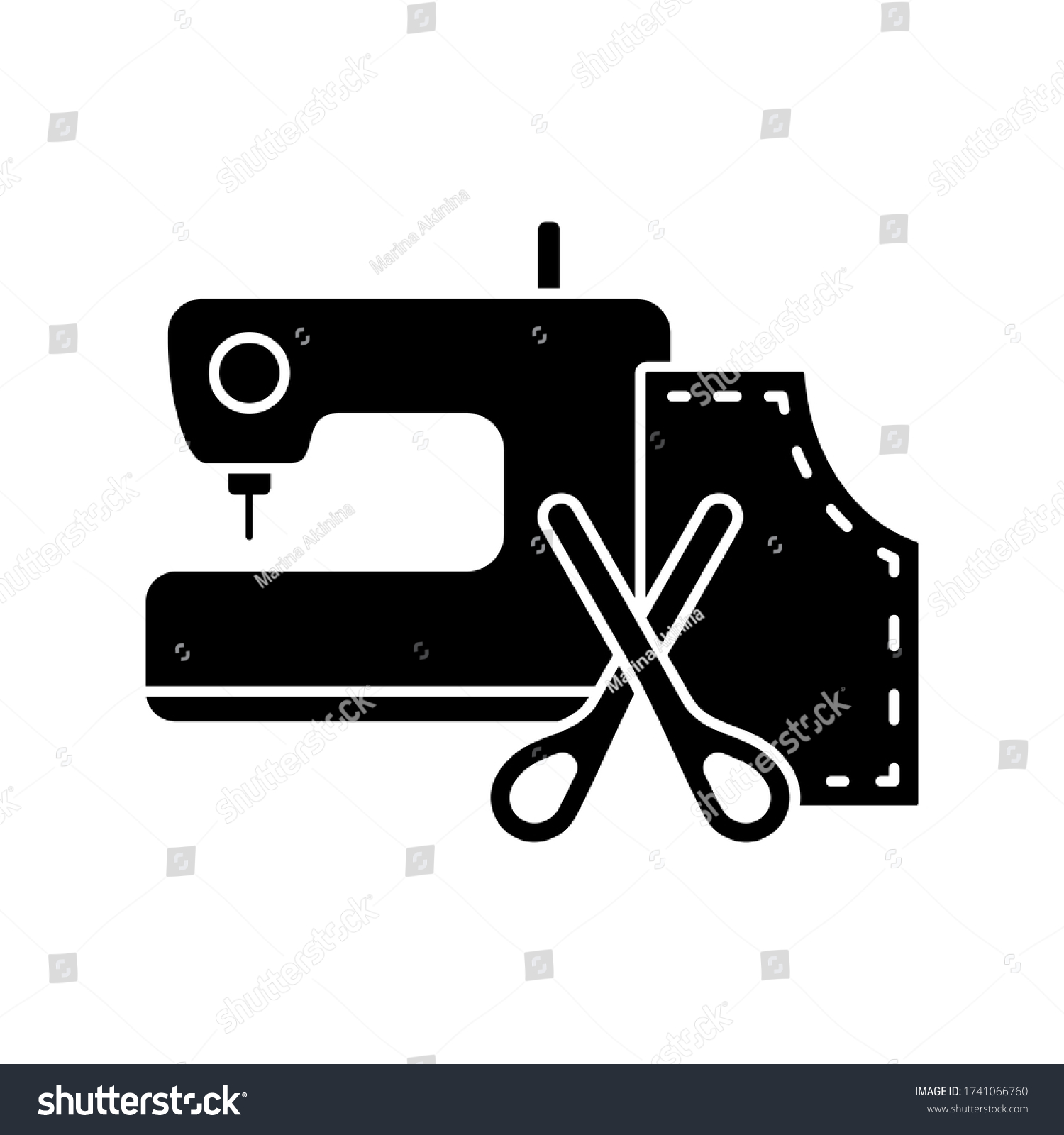 Cutout Silhouette Needlework Icon Cartoon Sewing Stock Vector (Royalty ...