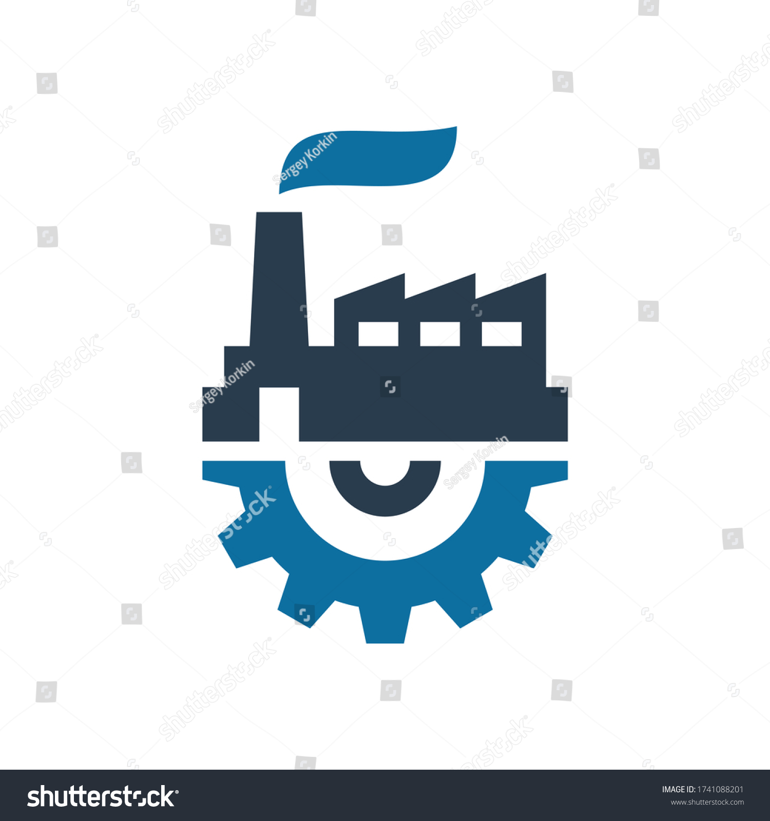 Factory Plant Gear Logo Vector Design Stock Vector (royalty Free 