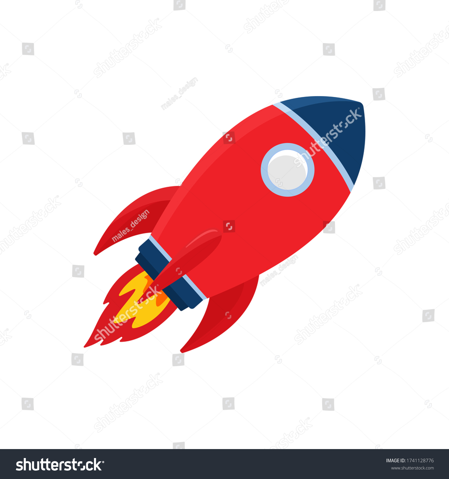 Cartoon Rocket Space Ship Take Off Stock Vector (Royalty Free ...