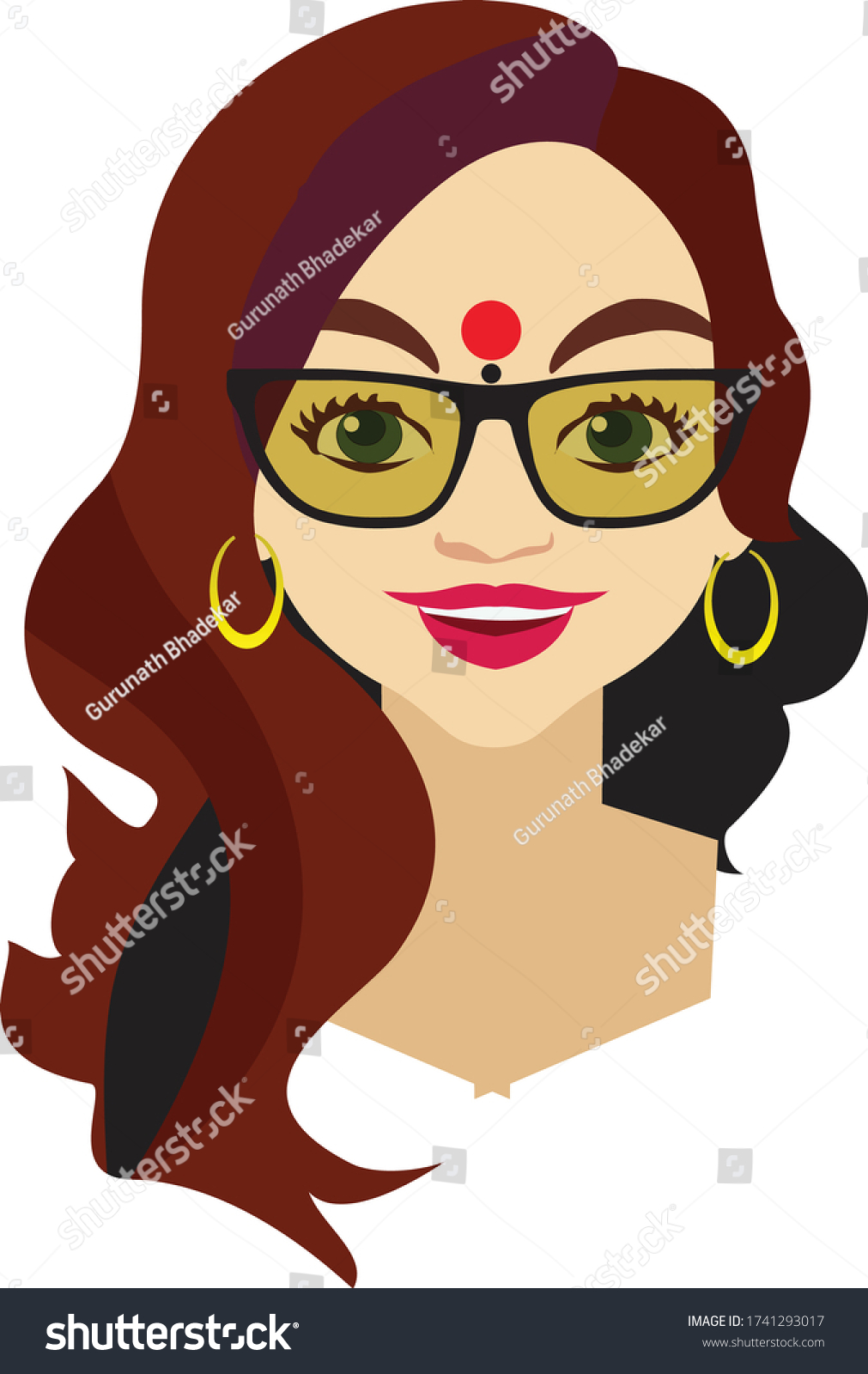 Beautiful Indian Female Face On White Stock Vector (Royalty Free ...