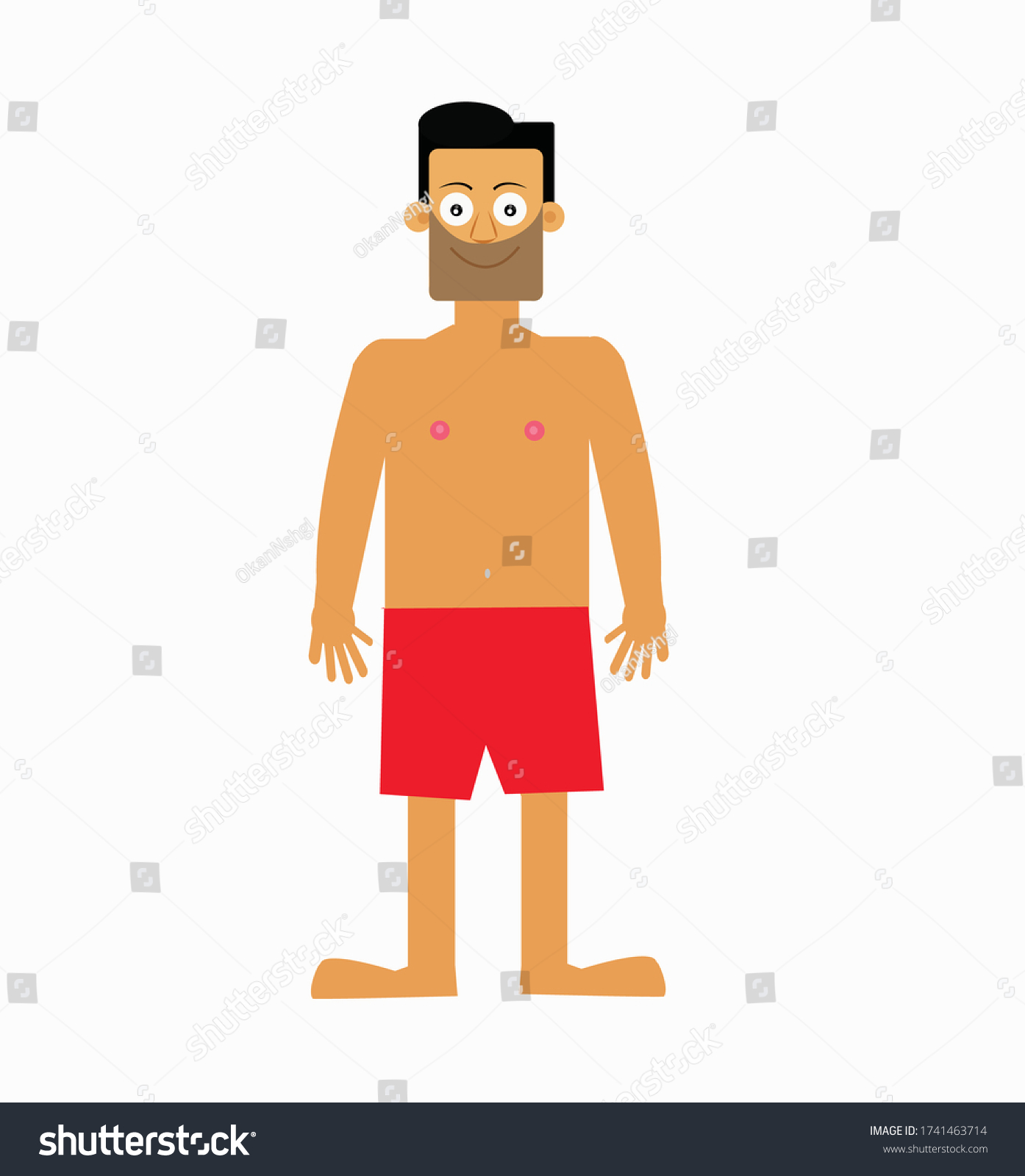 Topless Man Standing Vector Illustration Stock Vector Royalty Free Shutterstock