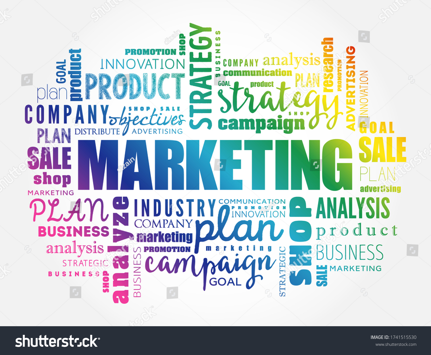 Marketing Word Cloud Collage Business Concept Stock Vector (Royalty ...