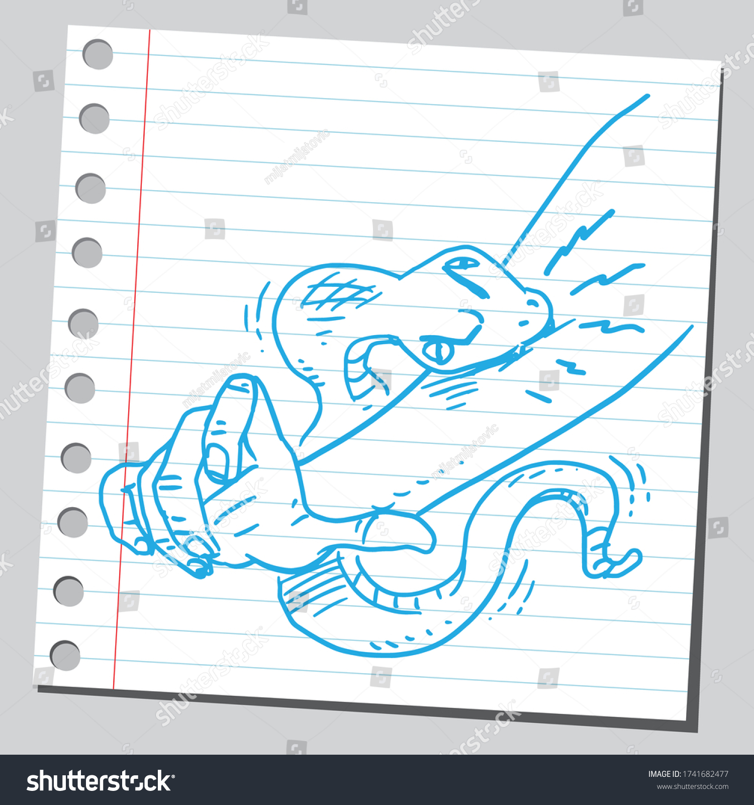 Very Dangerous Snake Bites Hand Stock Vector (Royalty Free) 1741682477