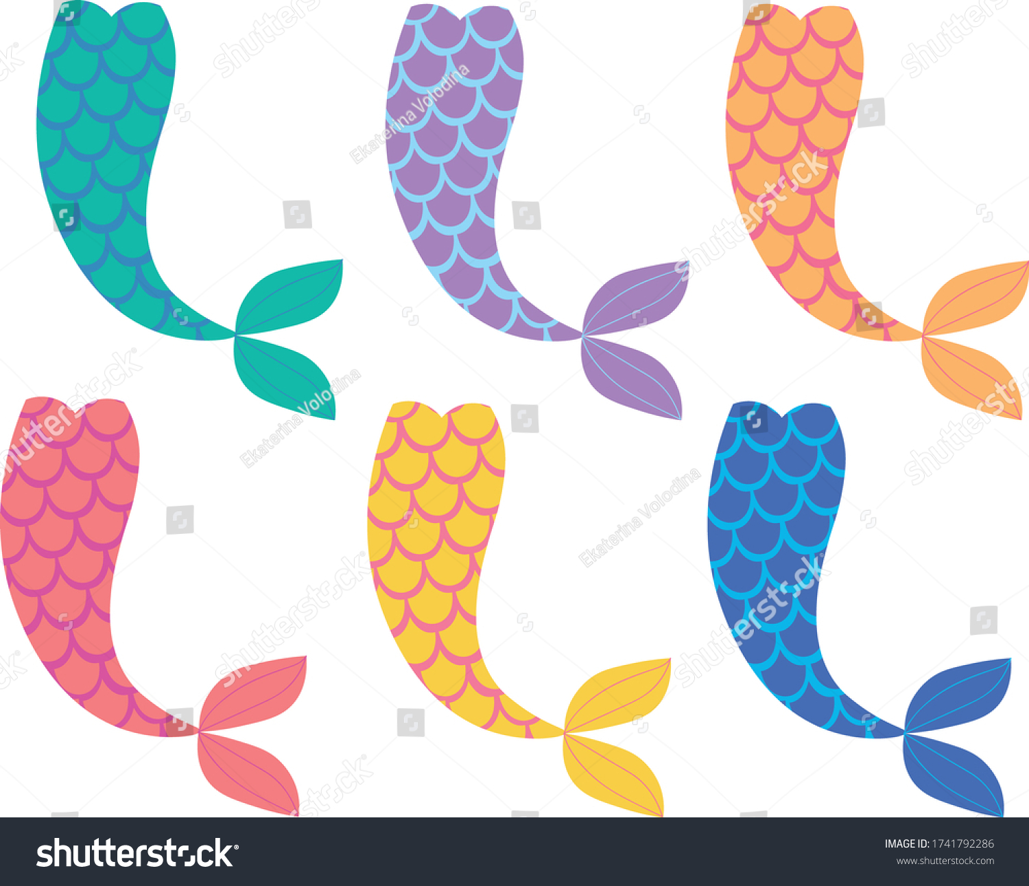 Mermaid Tail Clipart Mermaid Tail Isolated Stock Vector (Royalty Free ...