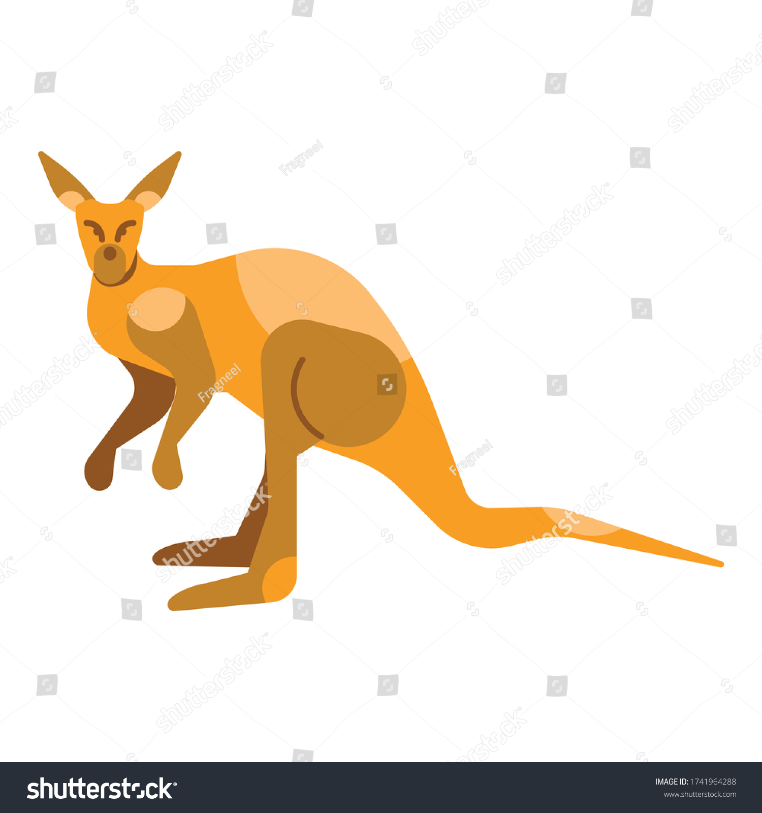 Kanguru Kangaroo Vector Illustration Flat Design Stock Vector (Royalty ...