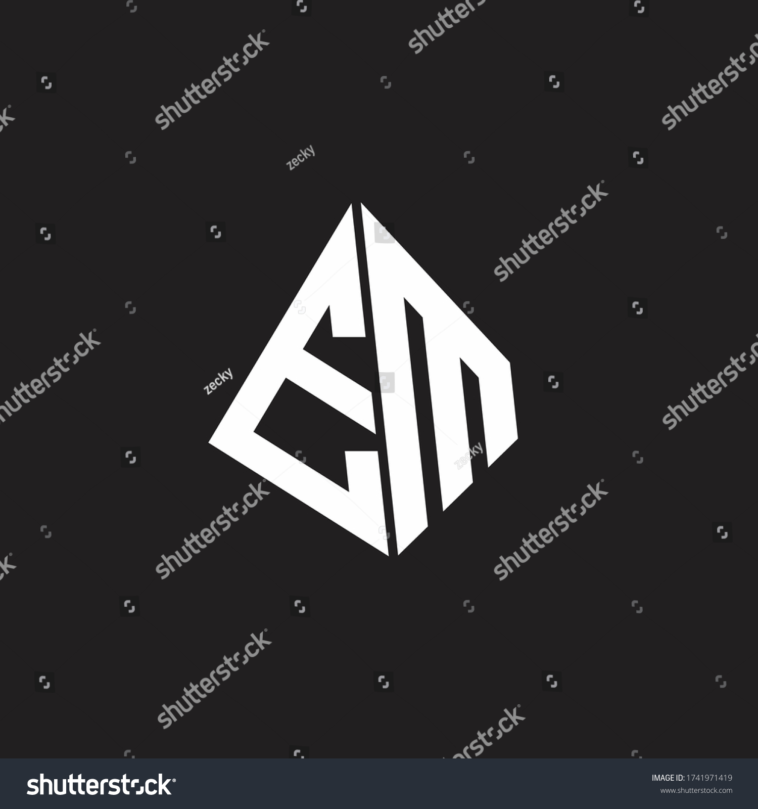 Em Logo Monogram Standout Triangle Shape Stock Vector Royalty Free Shutterstock