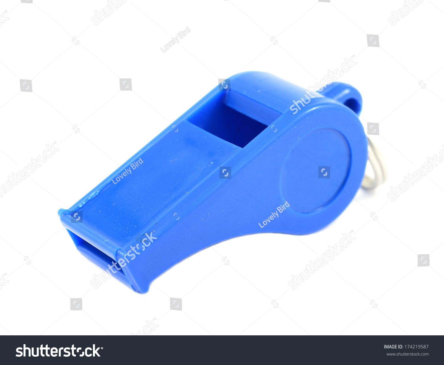 Blue Whistle Isolated On White Background Stock Photo 174219587 ...