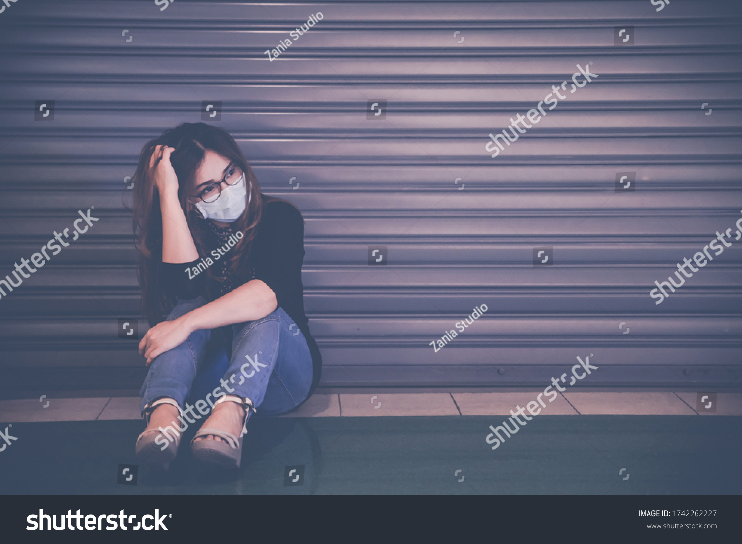 Sad Woman Hug Her Knee Cry Stock Photo Shutterstock
